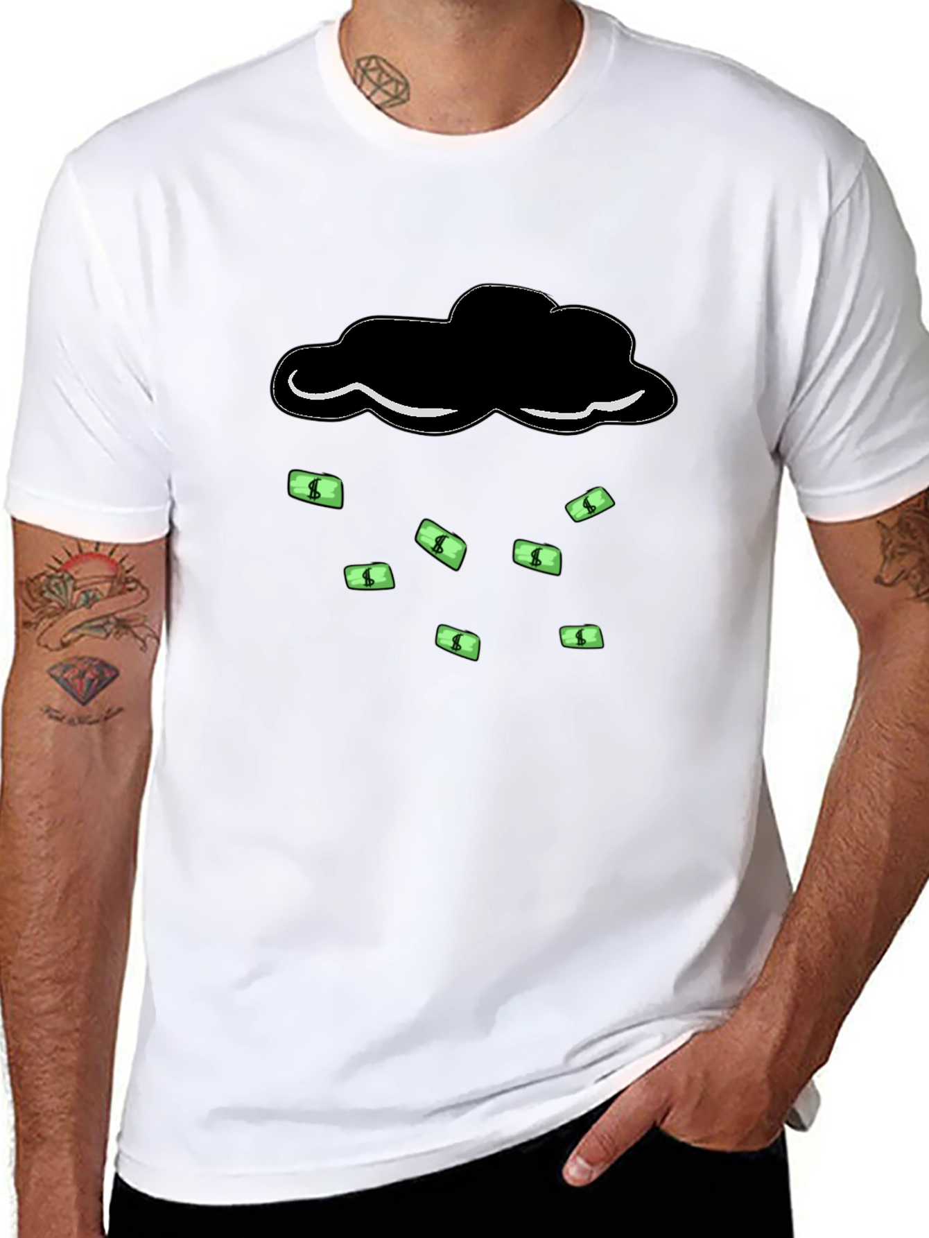 Money Rain Cloud T-Shirt - Black Graphic Tee