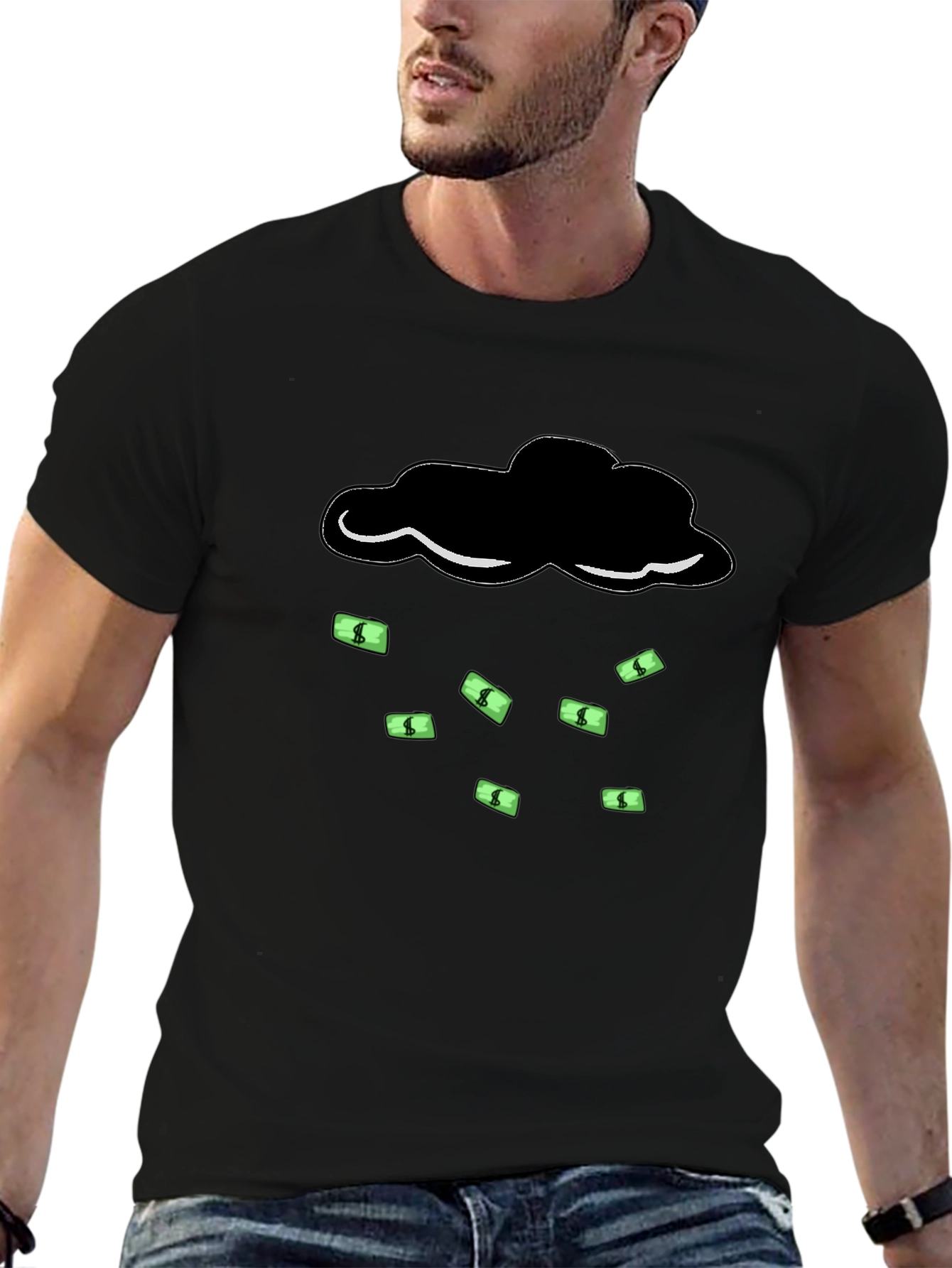 Money Rain Cloud T-Shirt - Black Graphic Tee