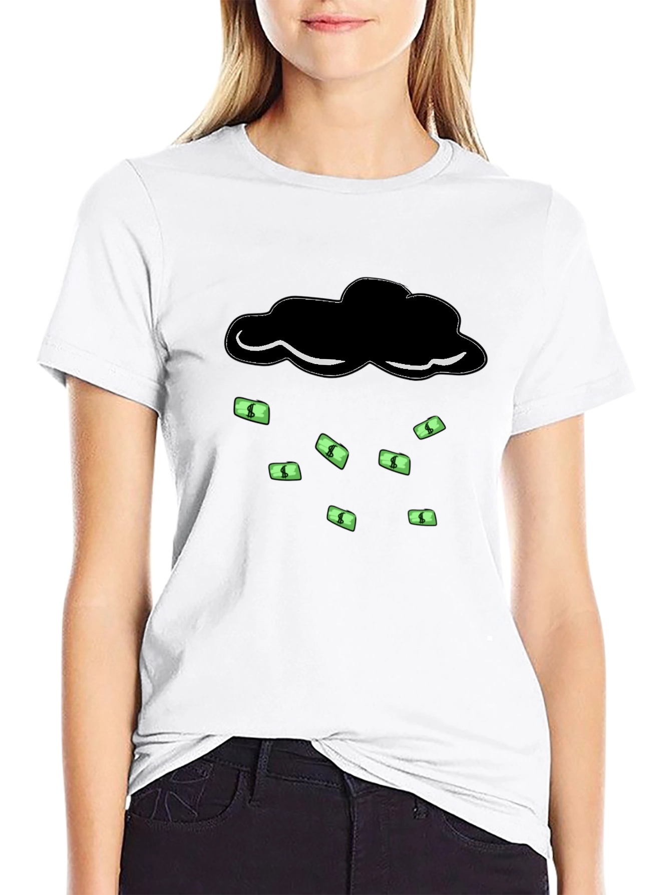 Money Rain Cloud T-Shirt - Black Graphic Tee