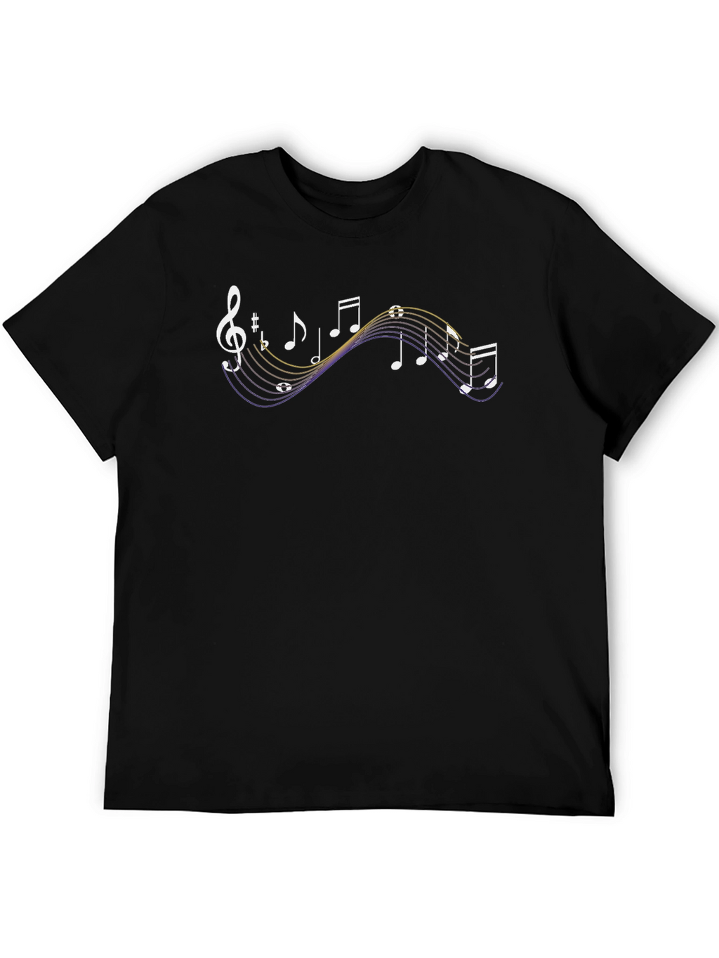 Musical Notes Graphic T-Shirt - Black