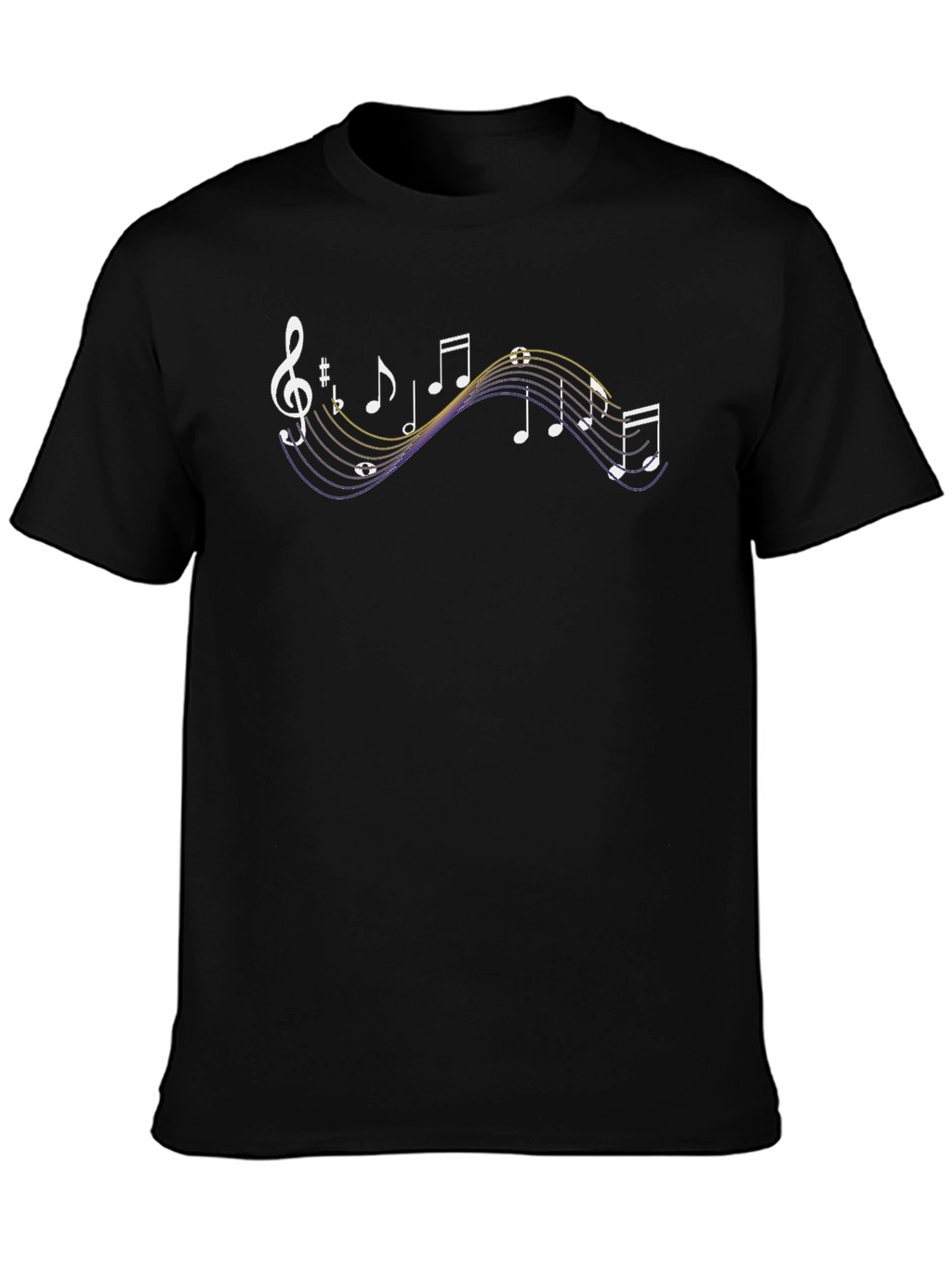 Musical Notes Graphic T-Shirt - Black