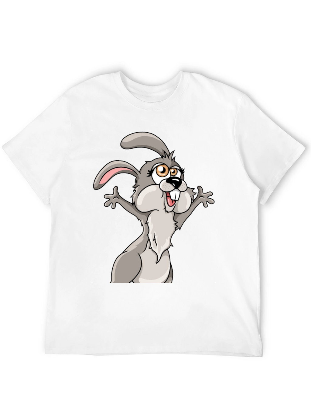 Funny Cartoon Bunny T-Shirt - Black