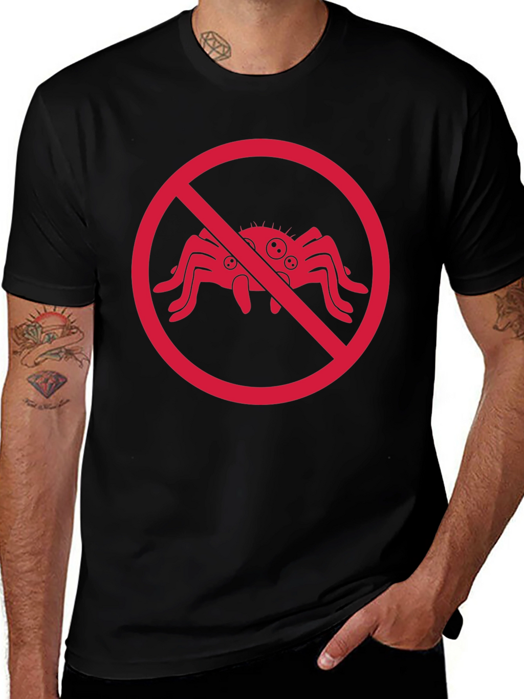 No Spiders T-Shirt - Insect Humor Tee