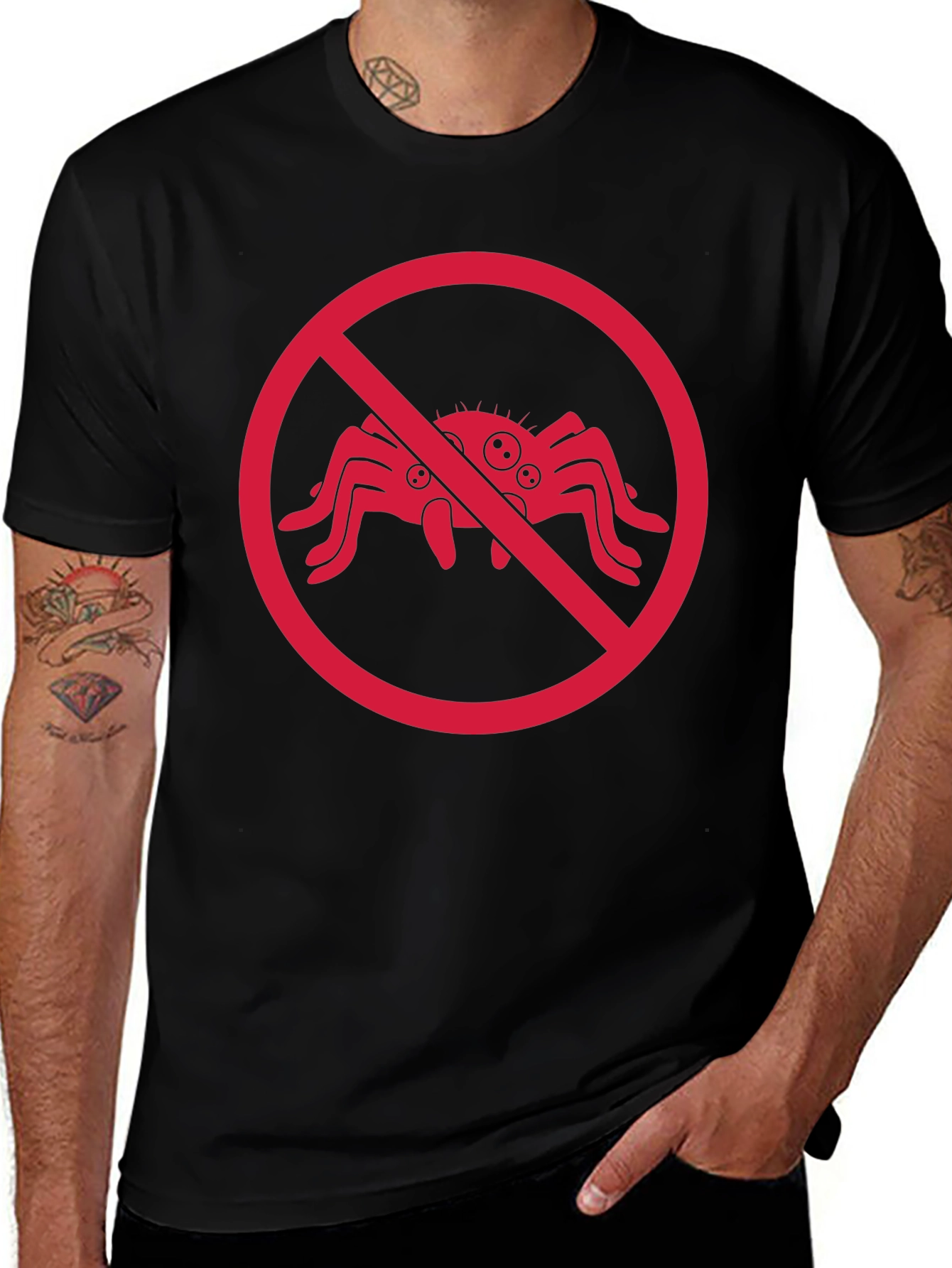 No Spiders T-Shirt - Insect Humor Tee