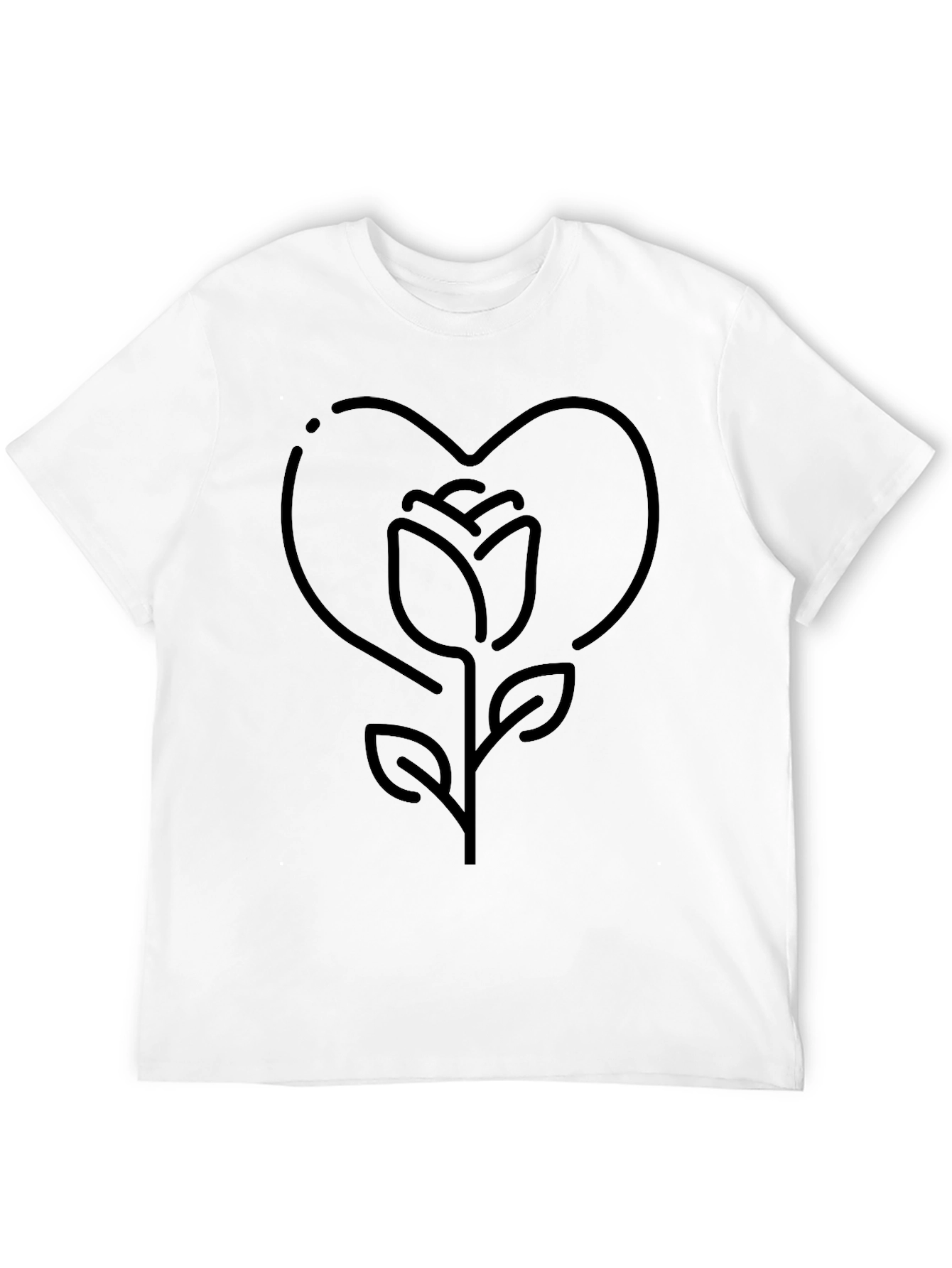 Rose Heart T-Shirt - Stylish Casual Wear