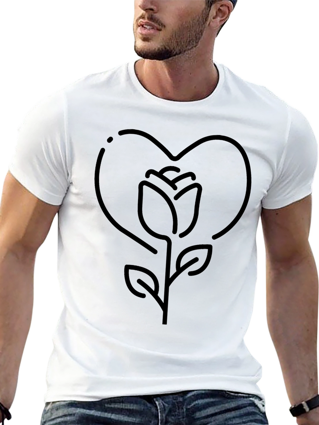 Rose Heart T-Shirt - Stylish Casual Wear