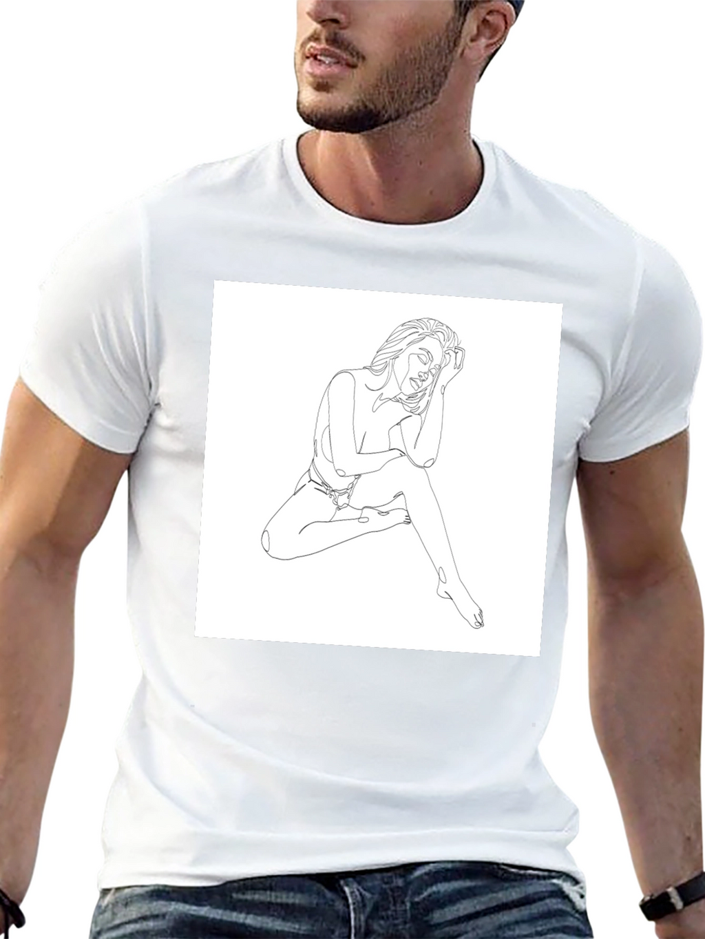 Minimalist Woman Line Art Graphic Tee