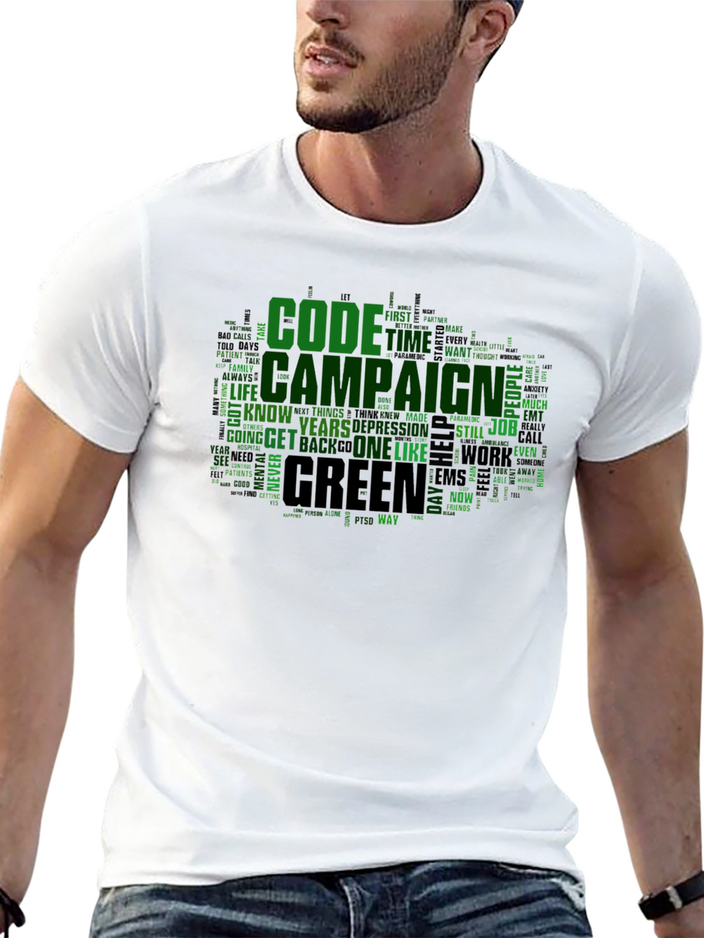 Code Campaign Green Word Art T-Shirt