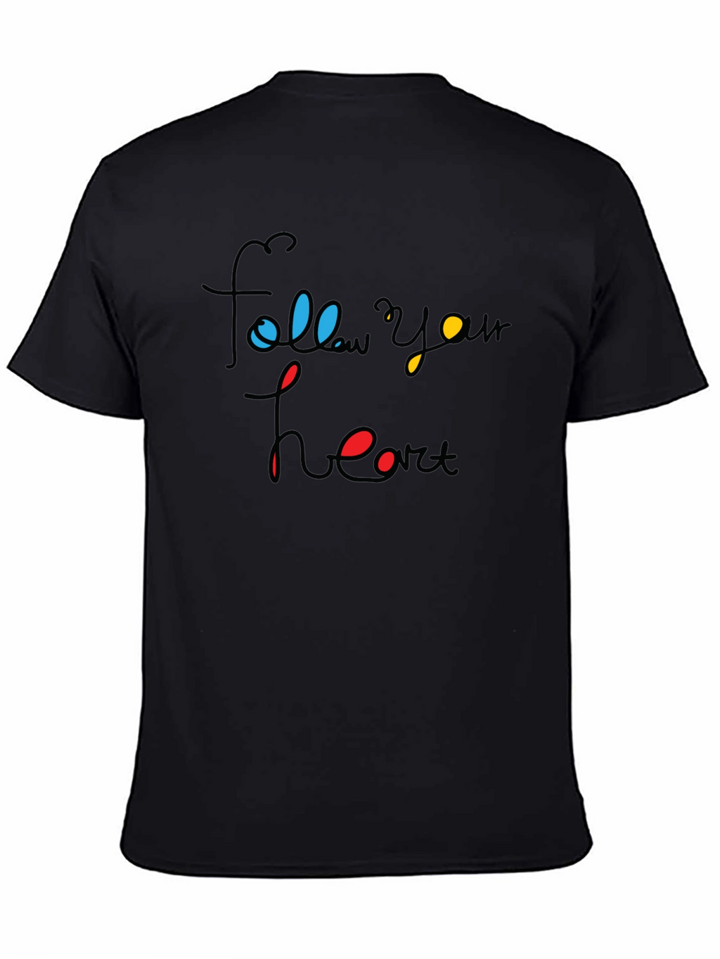 Follow Your Heart Graphic Tee - Black Cotton Blend