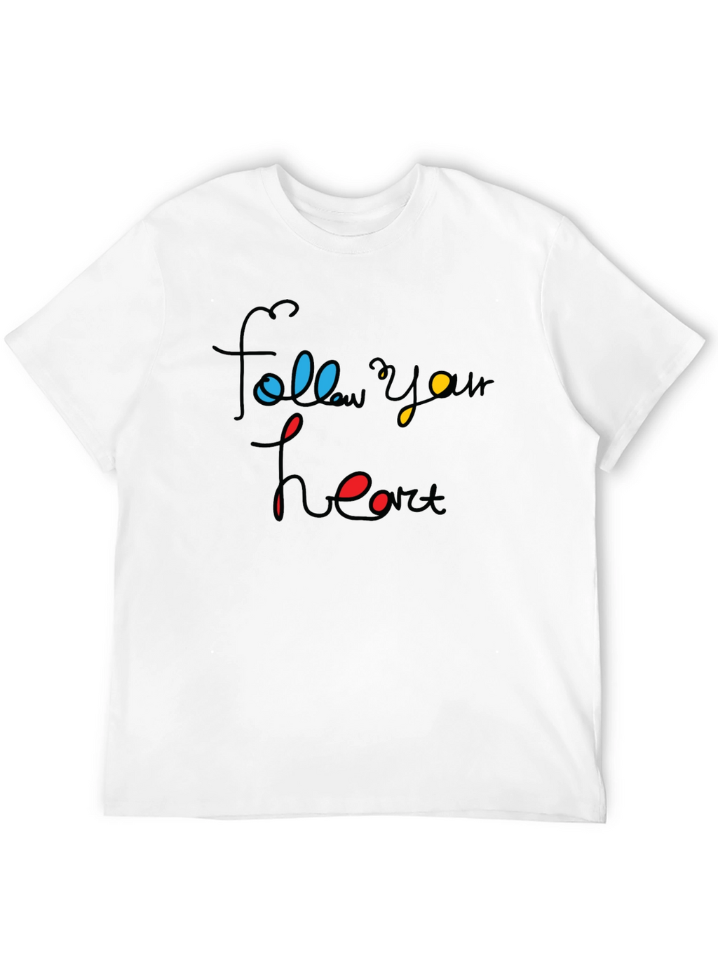 Follow Your Heart Graphic Tee - Black Cotton Blend