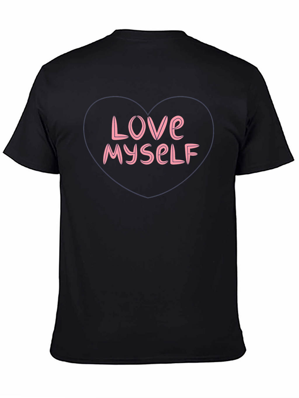 Love Myself Heart Graphic T-Shirt - Black
