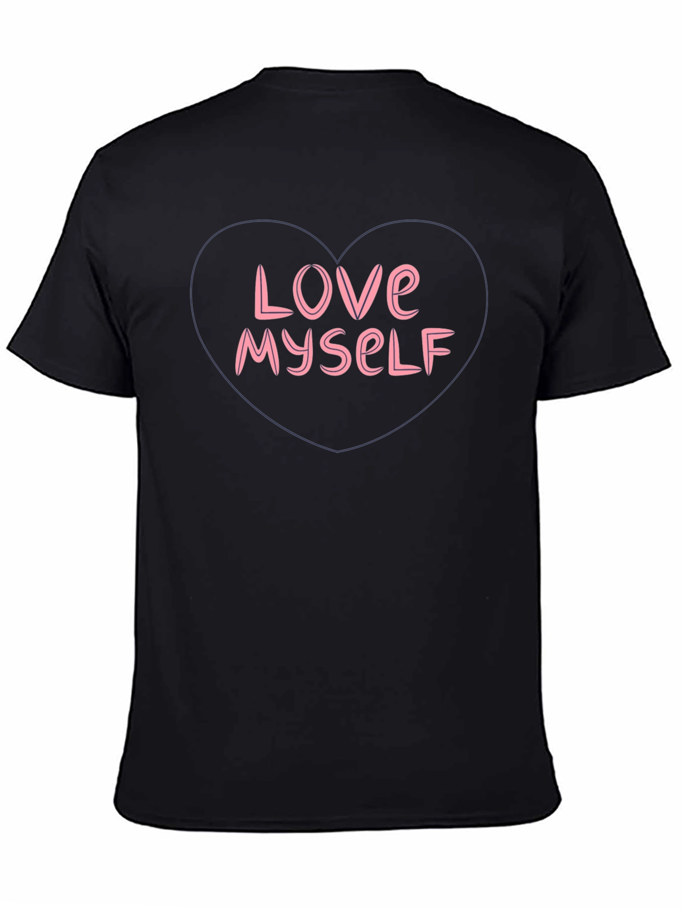 Love Myself Heart Graphic T-Shirt - Black