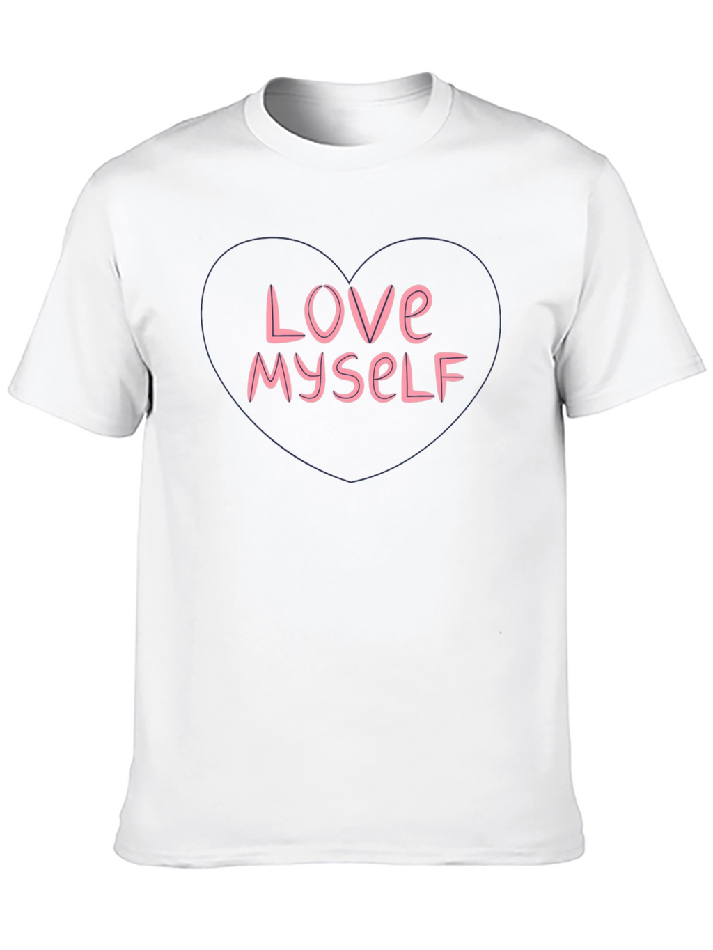 Love Myself Heart Graphic T-Shirt - Black