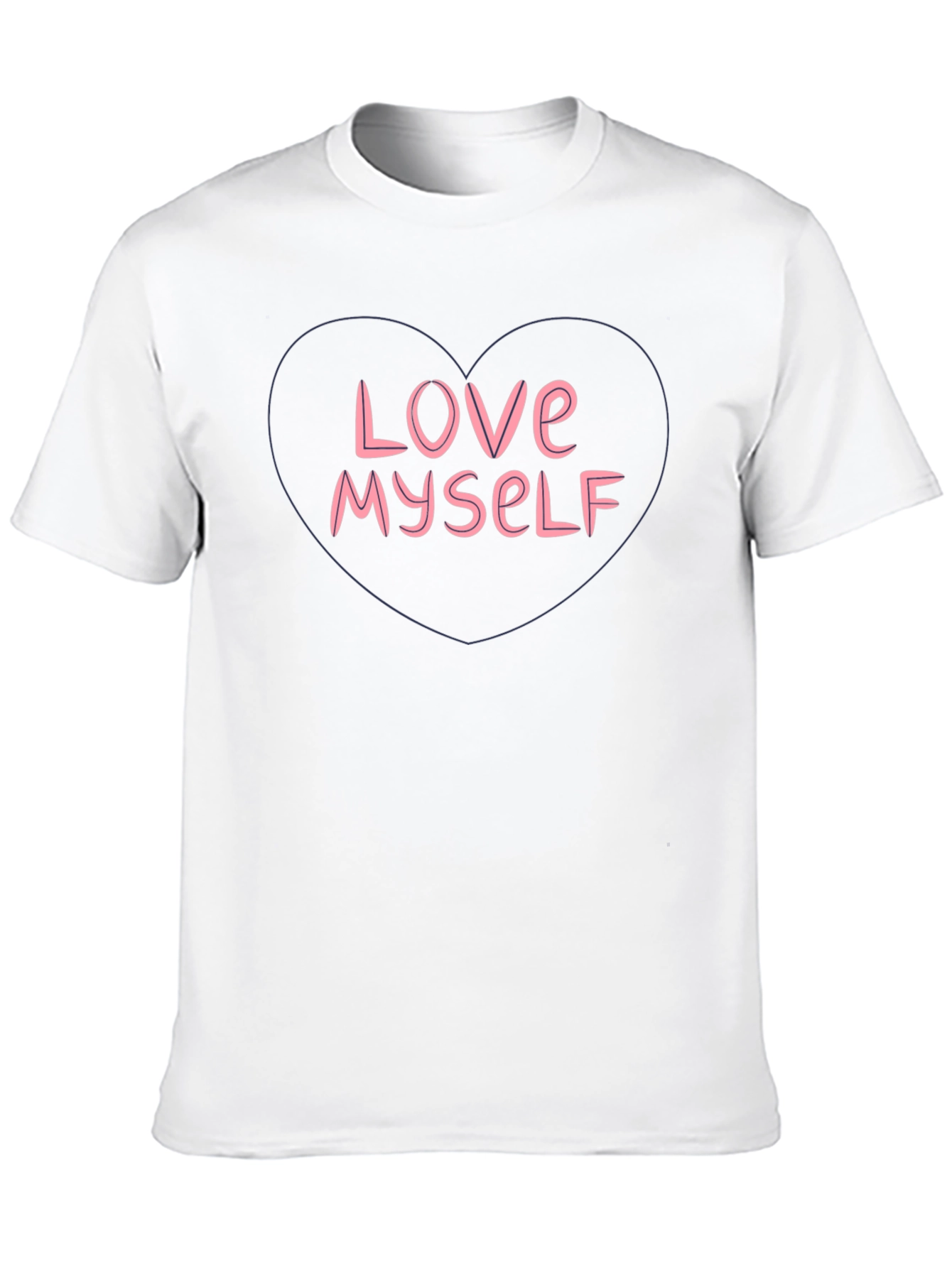 Love Myself Heart Graphic T-Shirt - Black
