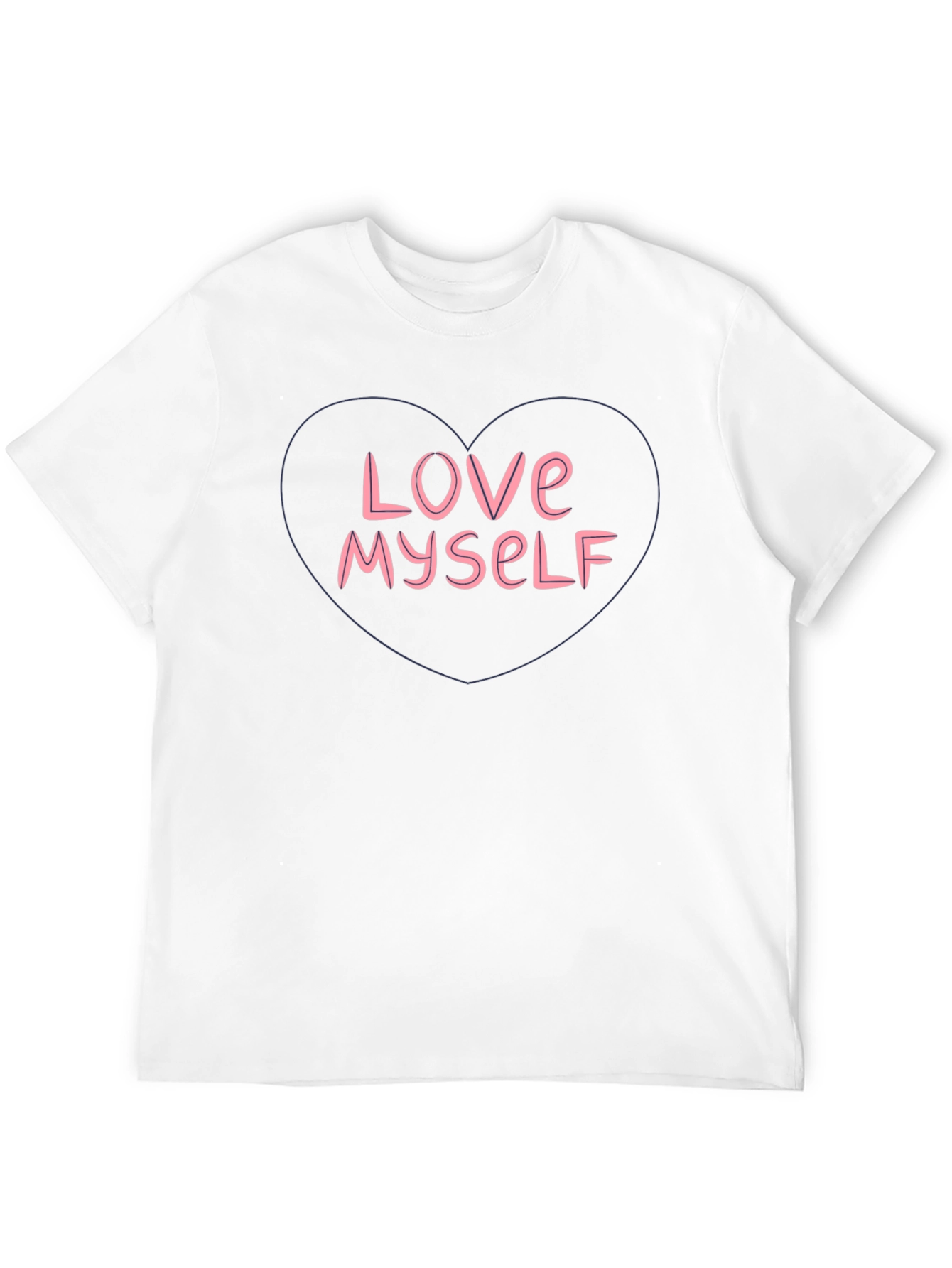 Love Myself Heart Graphic T-Shirt - Black