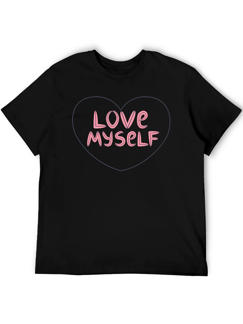 Love Myself Heart Graphic T-Shirt - Black