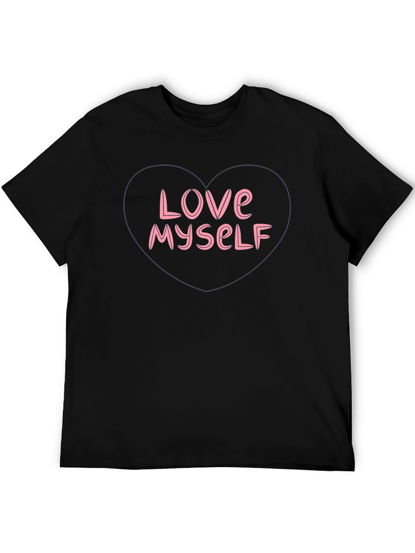 Love Myself Heart Graphic T-Shirt - Black