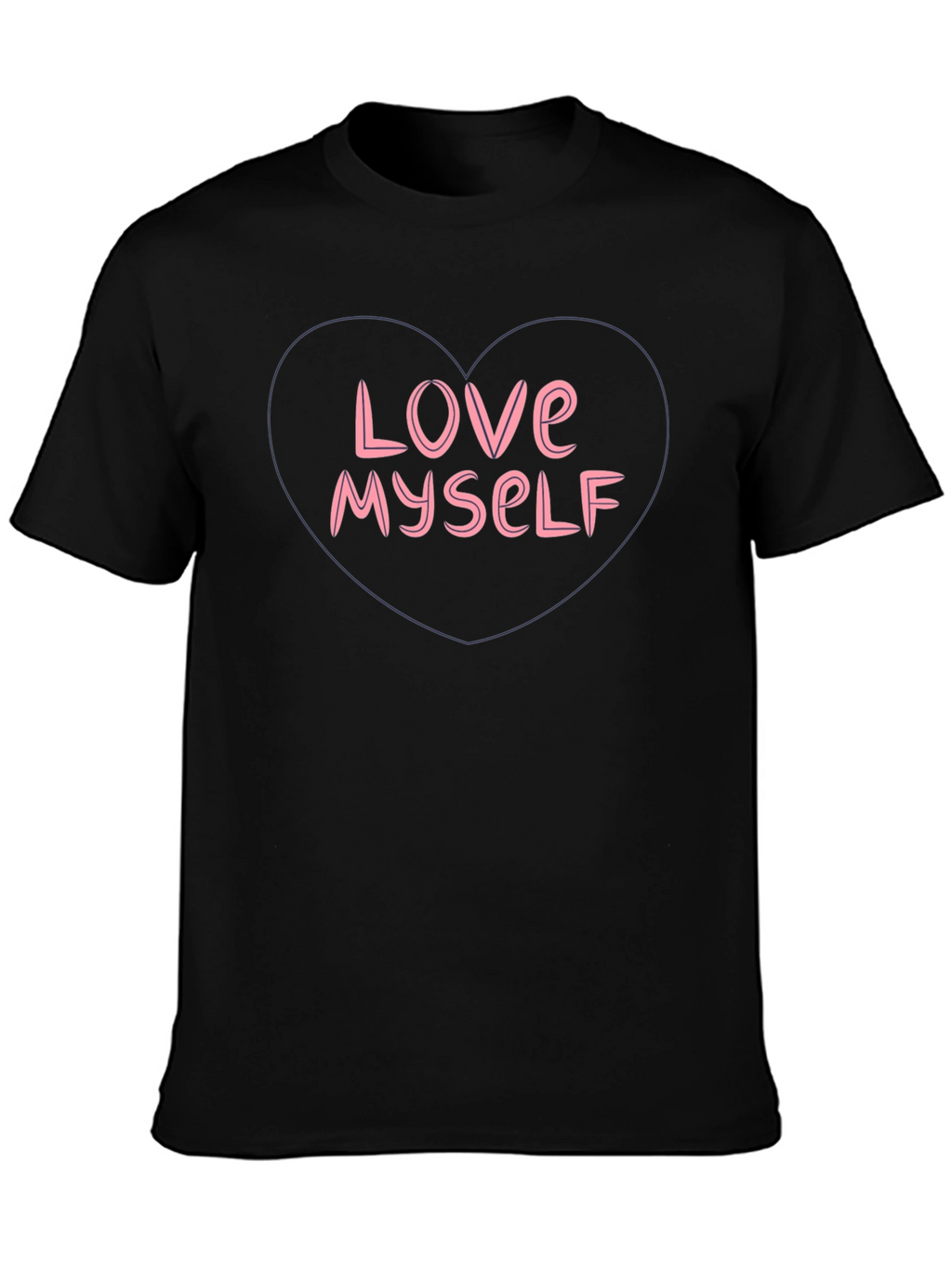 Love Myself Heart Graphic T-Shirt - Black