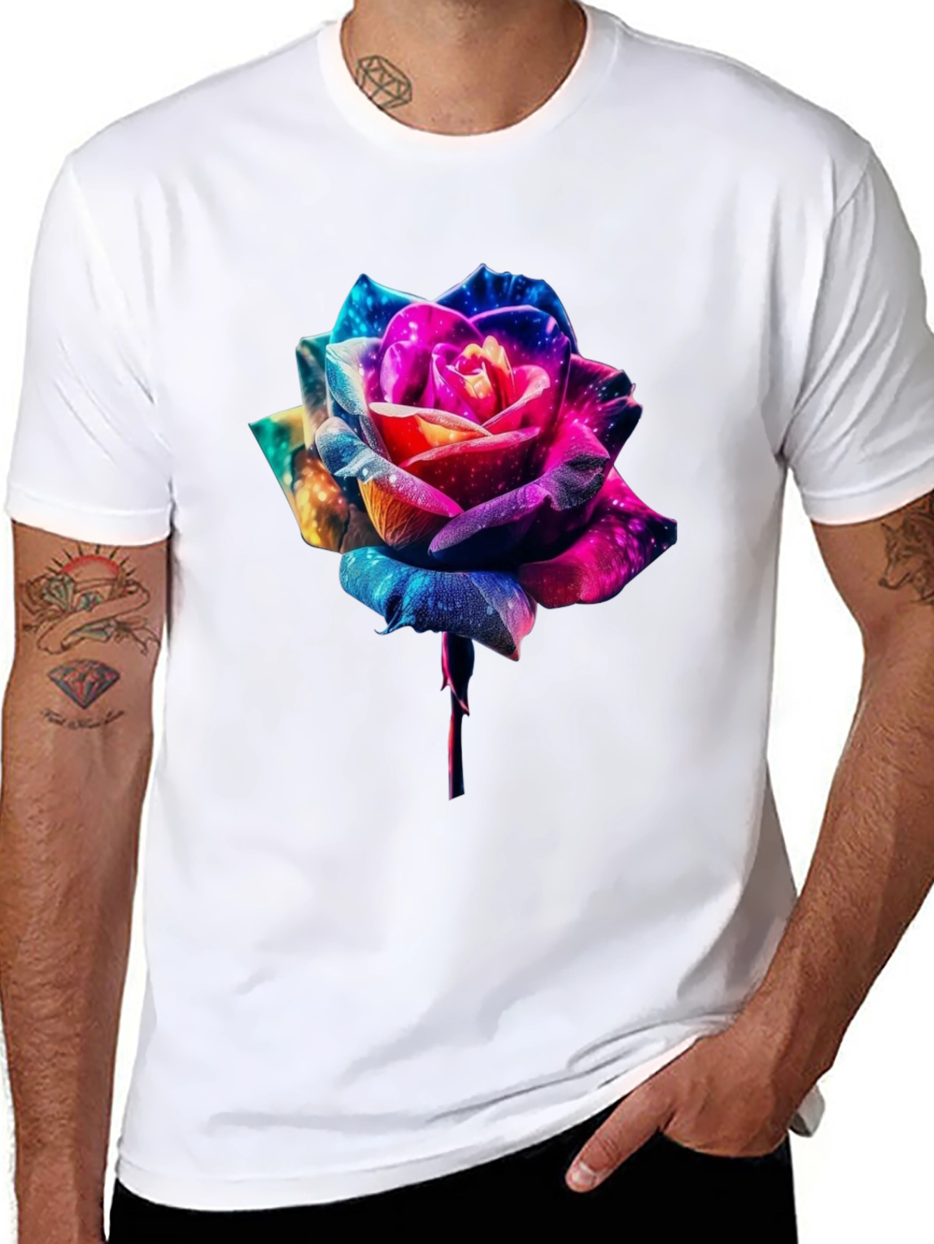 Galaxy Rose Graphic Tee - Black