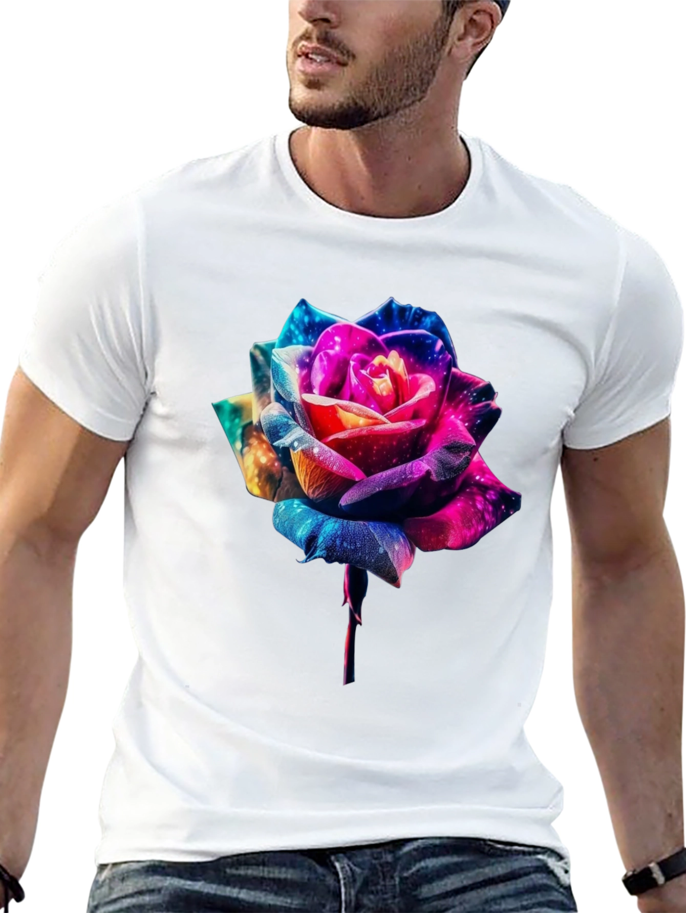 Galaxy Rose Graphic Tee - Black