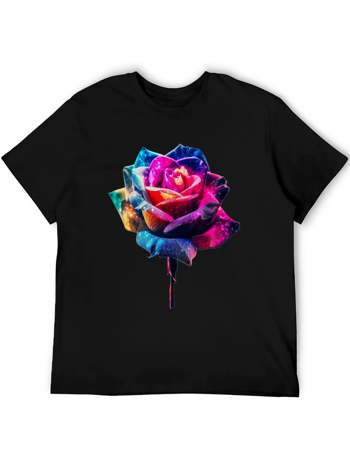 Galaxy Rose Graphic Tee - Black