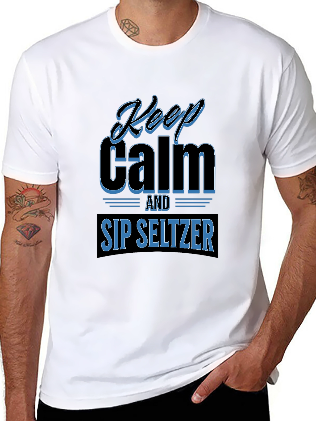 Keep Calm Sip Seltzer Graphic T-Shirt