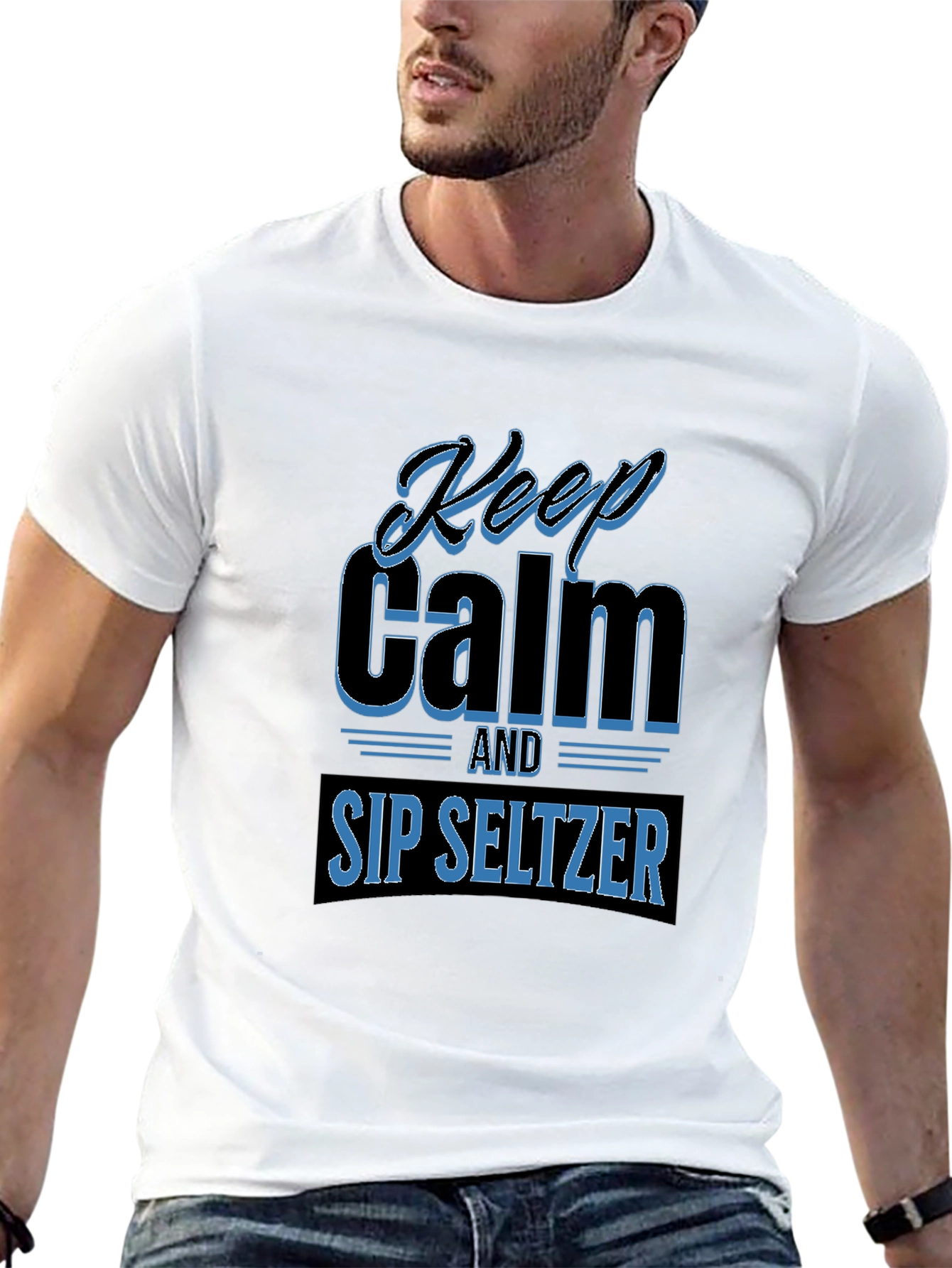 Keep Calm Sip Seltzer Graphic T-Shirt