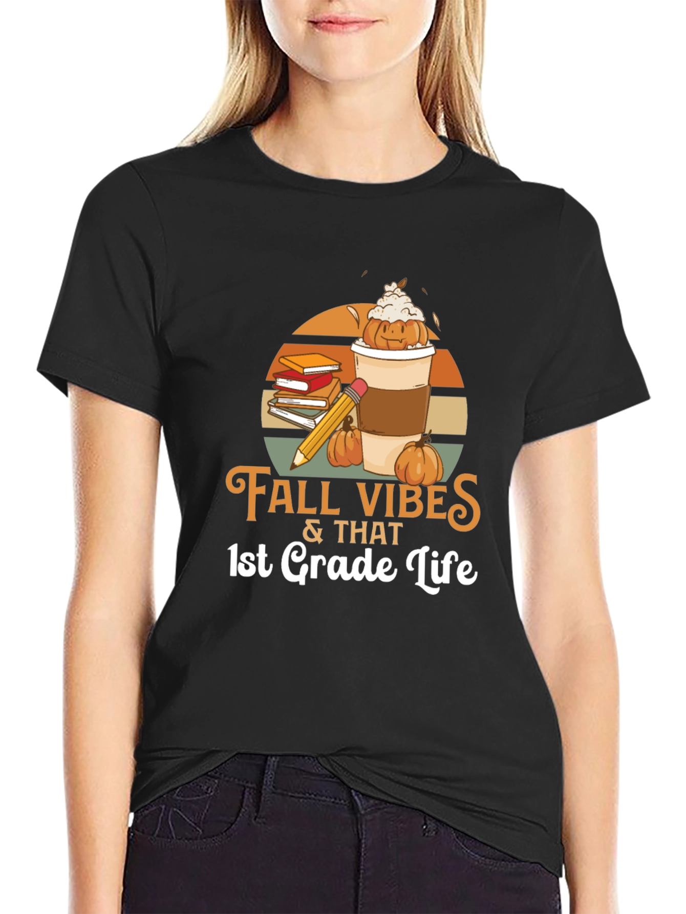 Fall Vibes 1st Grade Teacher T-Shirt