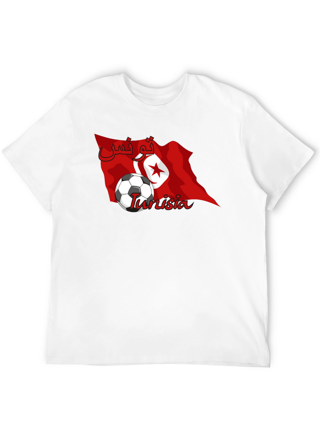 Tunisia Soccer Flag Graphic T-Shirt