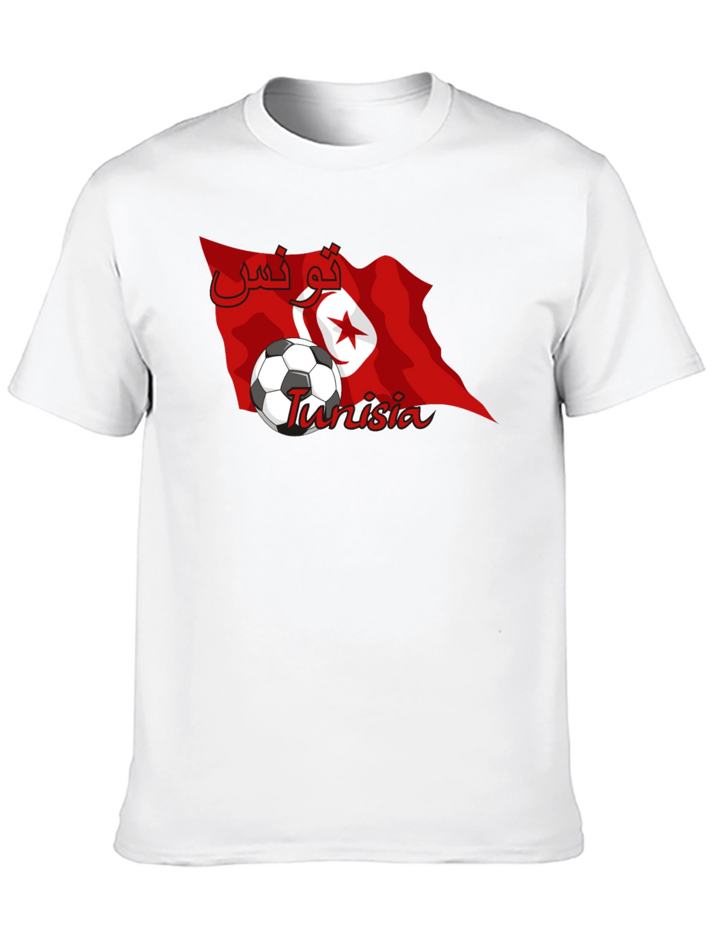 Tunisia Soccer Flag Graphic T-Shirt