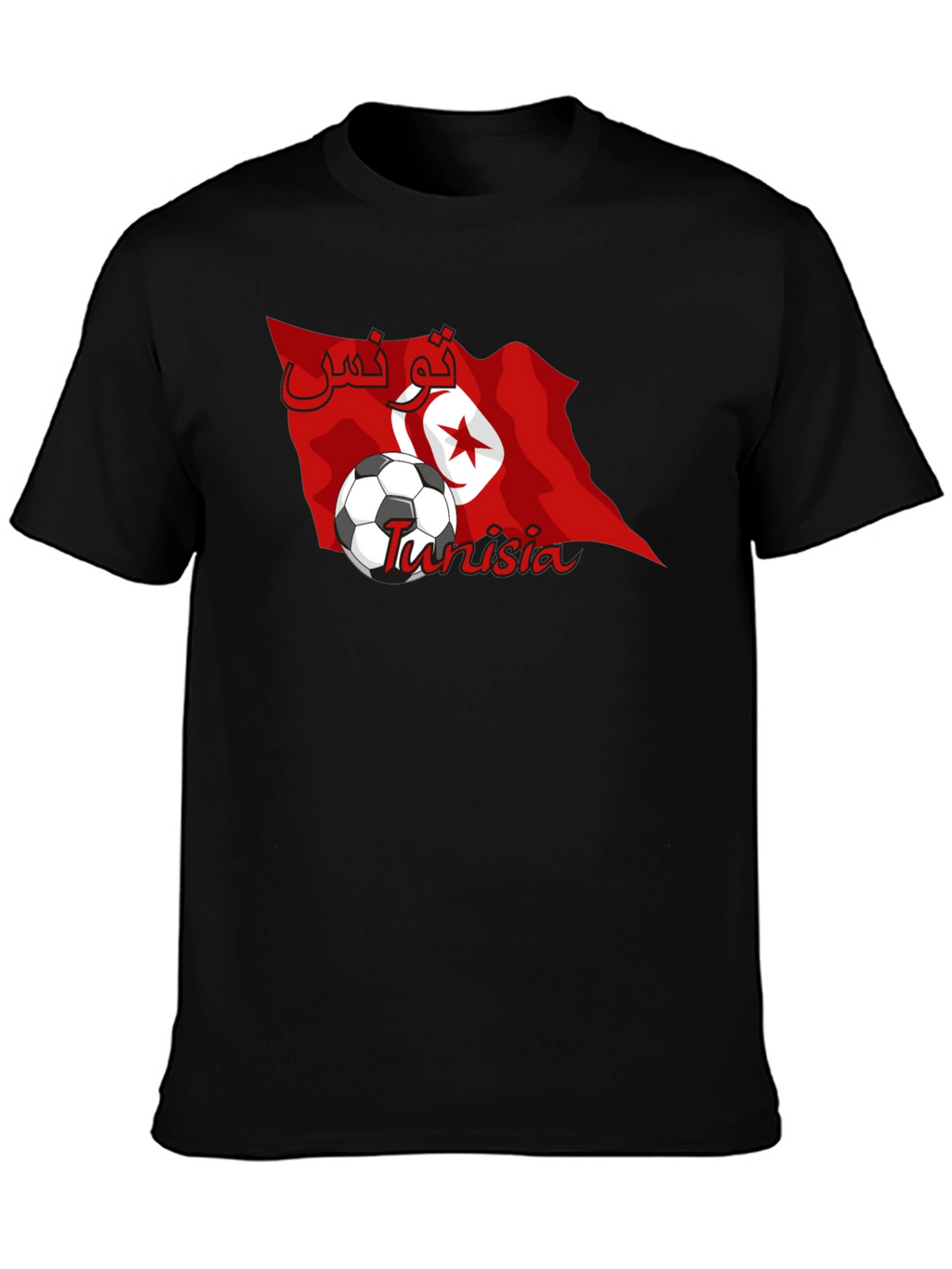 Tunisia Soccer Flag Graphic T-Shirt