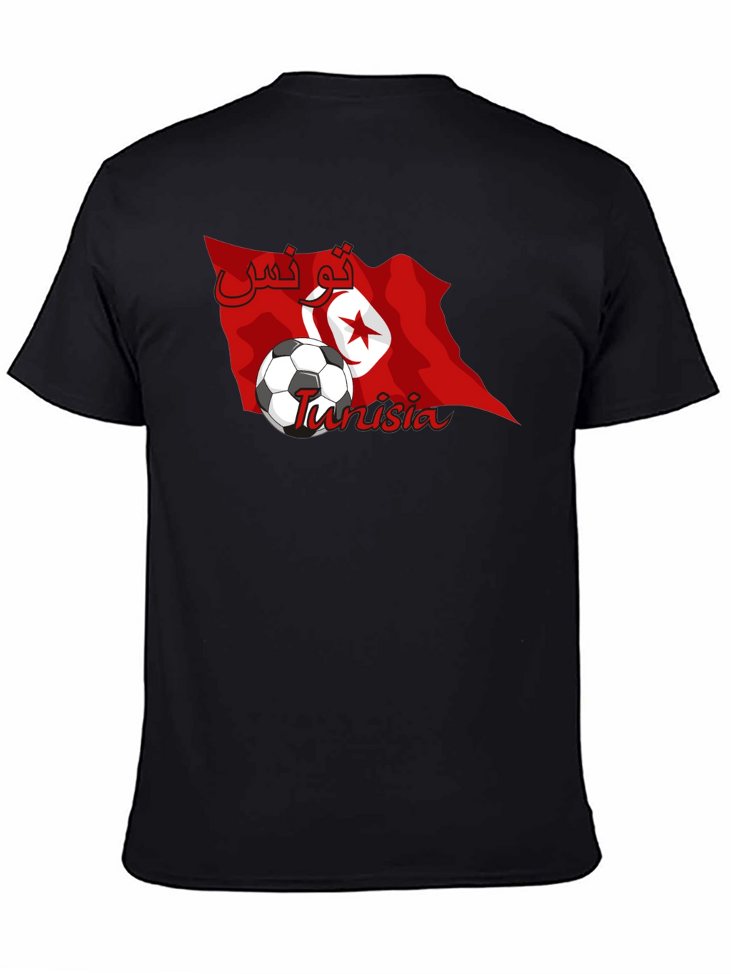 Tunisia Soccer Flag Graphic T-Shirt