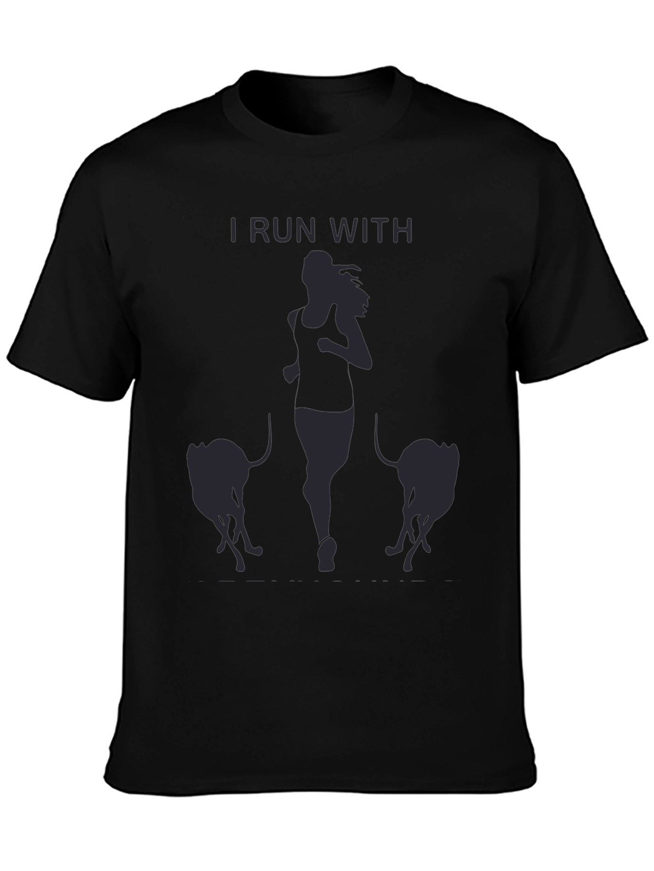 I Run With T-Shirt: Running Woman & Dogs