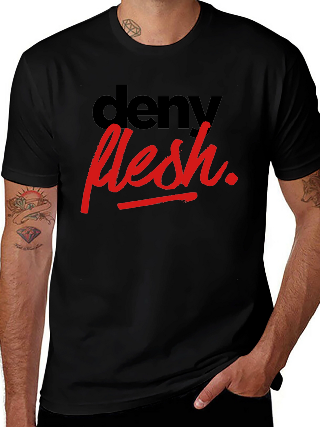 Deny Flesh Graphic Tee - Stylish & Edgy T-Shirt