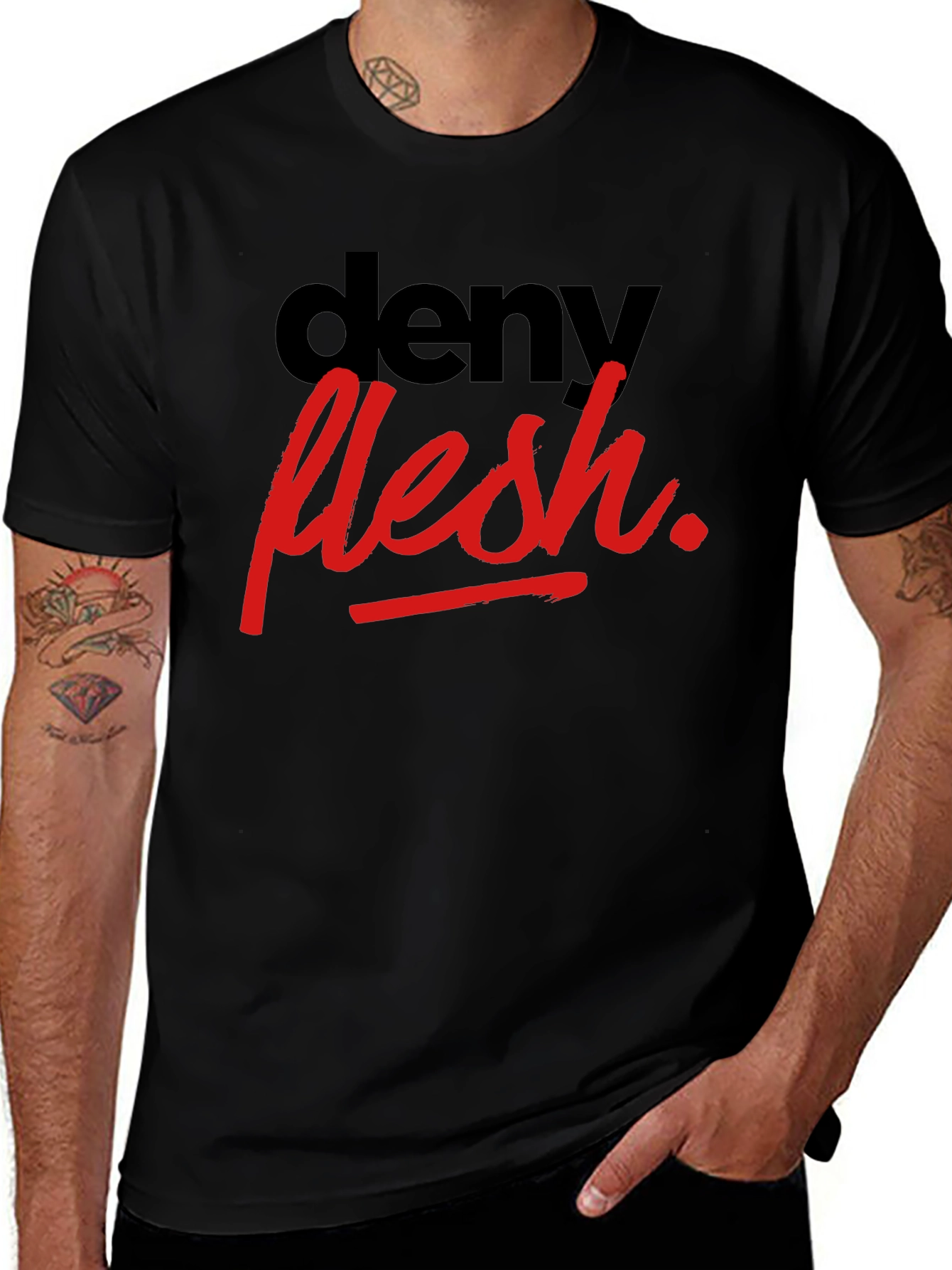 Deny Flesh Graphic Tee - Stylish & Edgy T-Shirt
