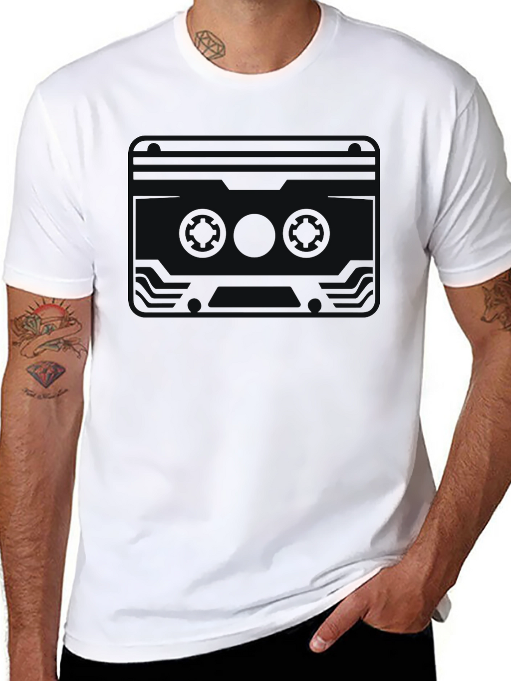 Retro Cassette Graphic T-Shirt - Classic Black Tee