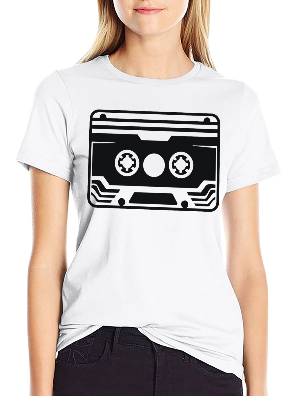 Retro Cassette Graphic T-Shirt - Classic Black Tee