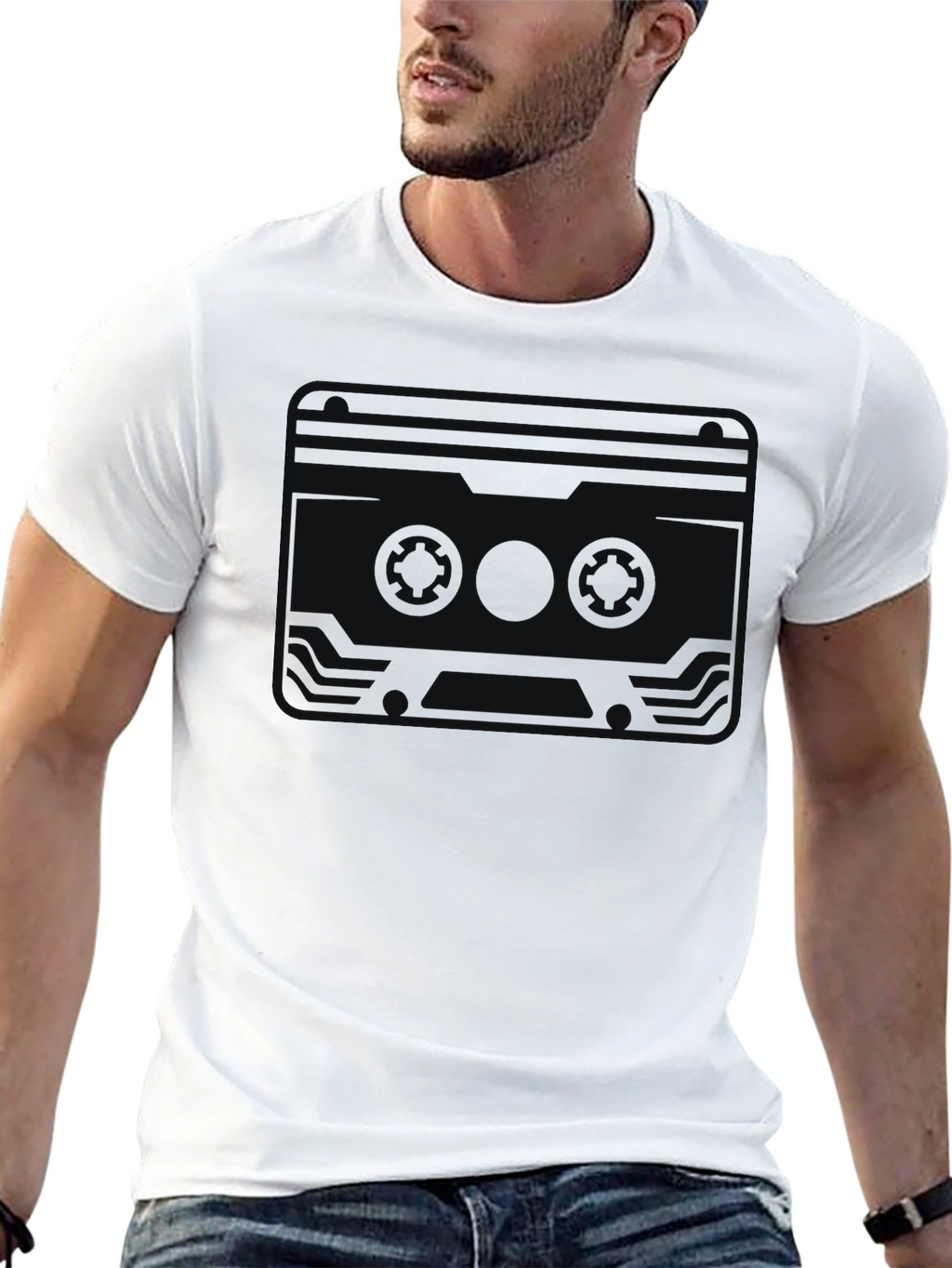 Retro Cassette Graphic T-Shirt - Classic Black Tee