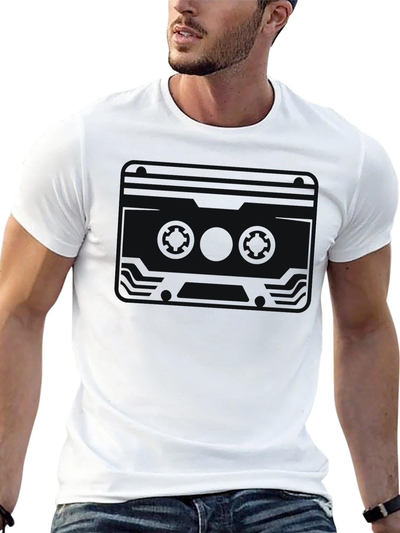 Retro Cassette Graphic T-Shirt - Classic Black Tee