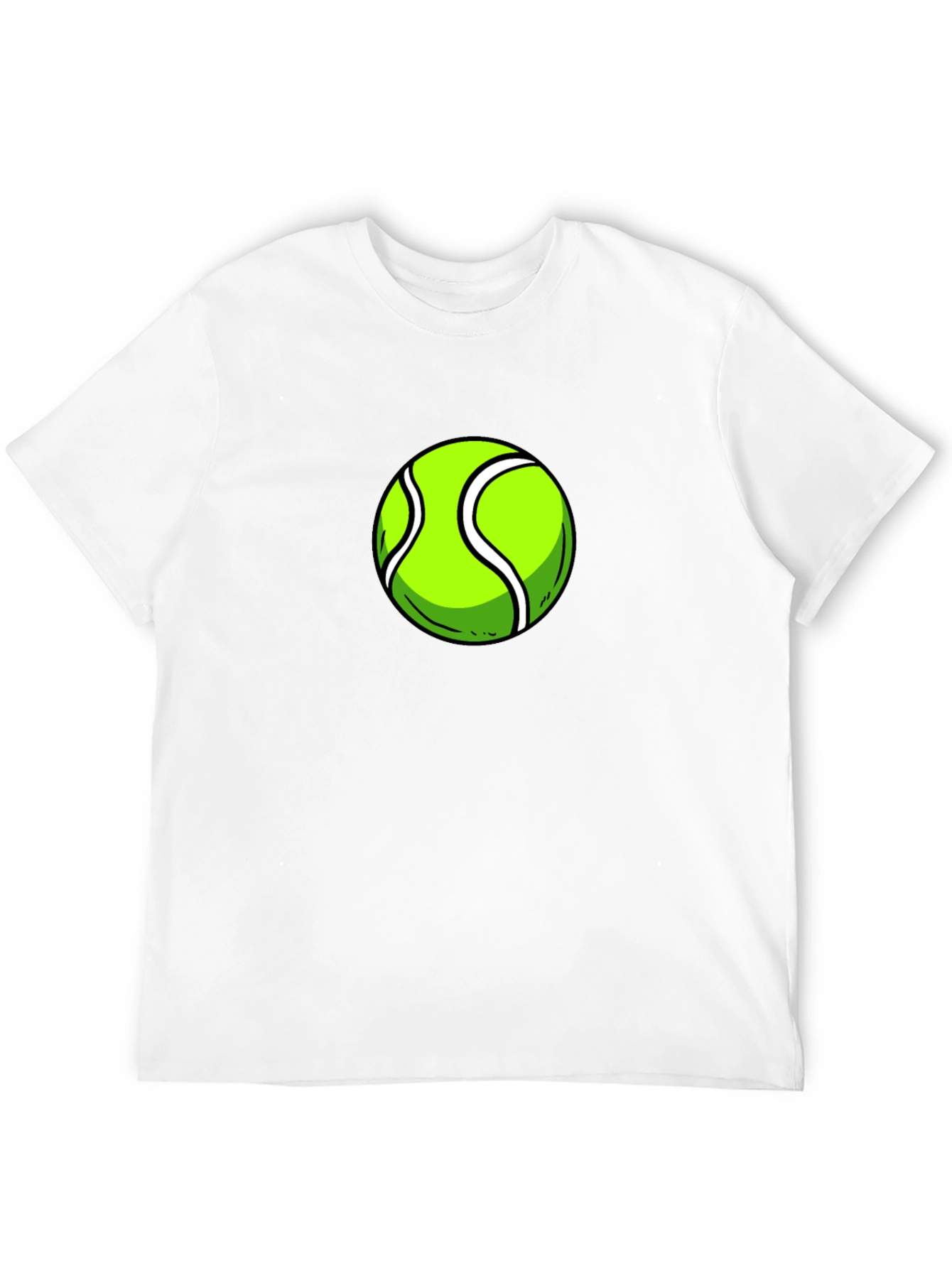 Tennis Ball Graphic Tee - Black Cotton T-Shirt