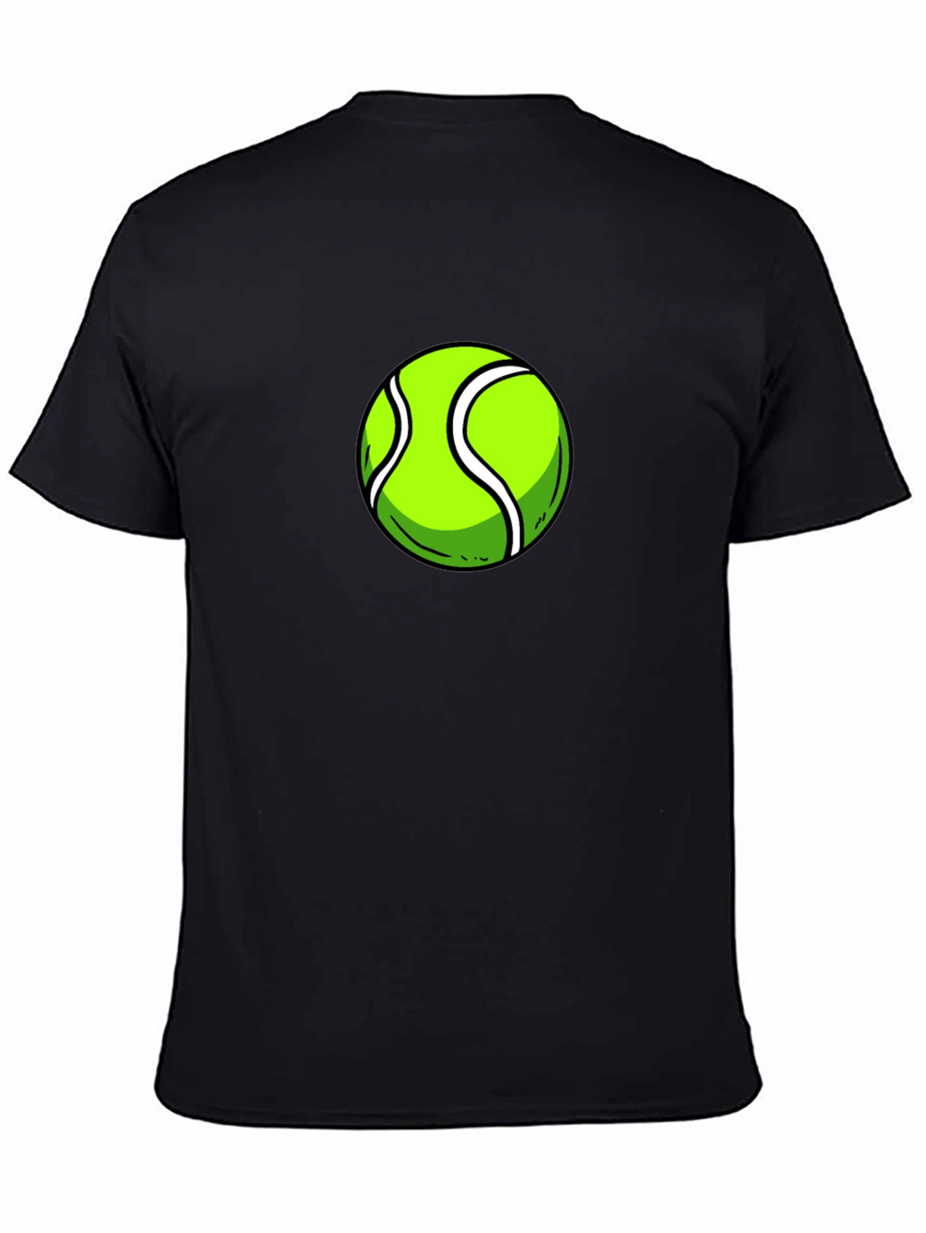 Tennis Ball Graphic Tee - Black Cotton T-Shirt