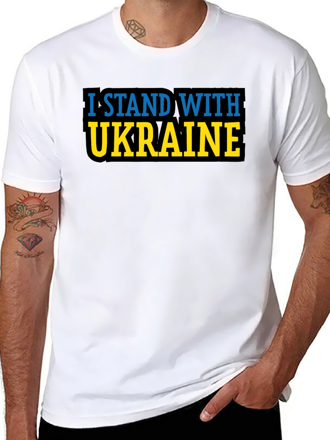 I Stand With Ukraine T-Shirt - Black