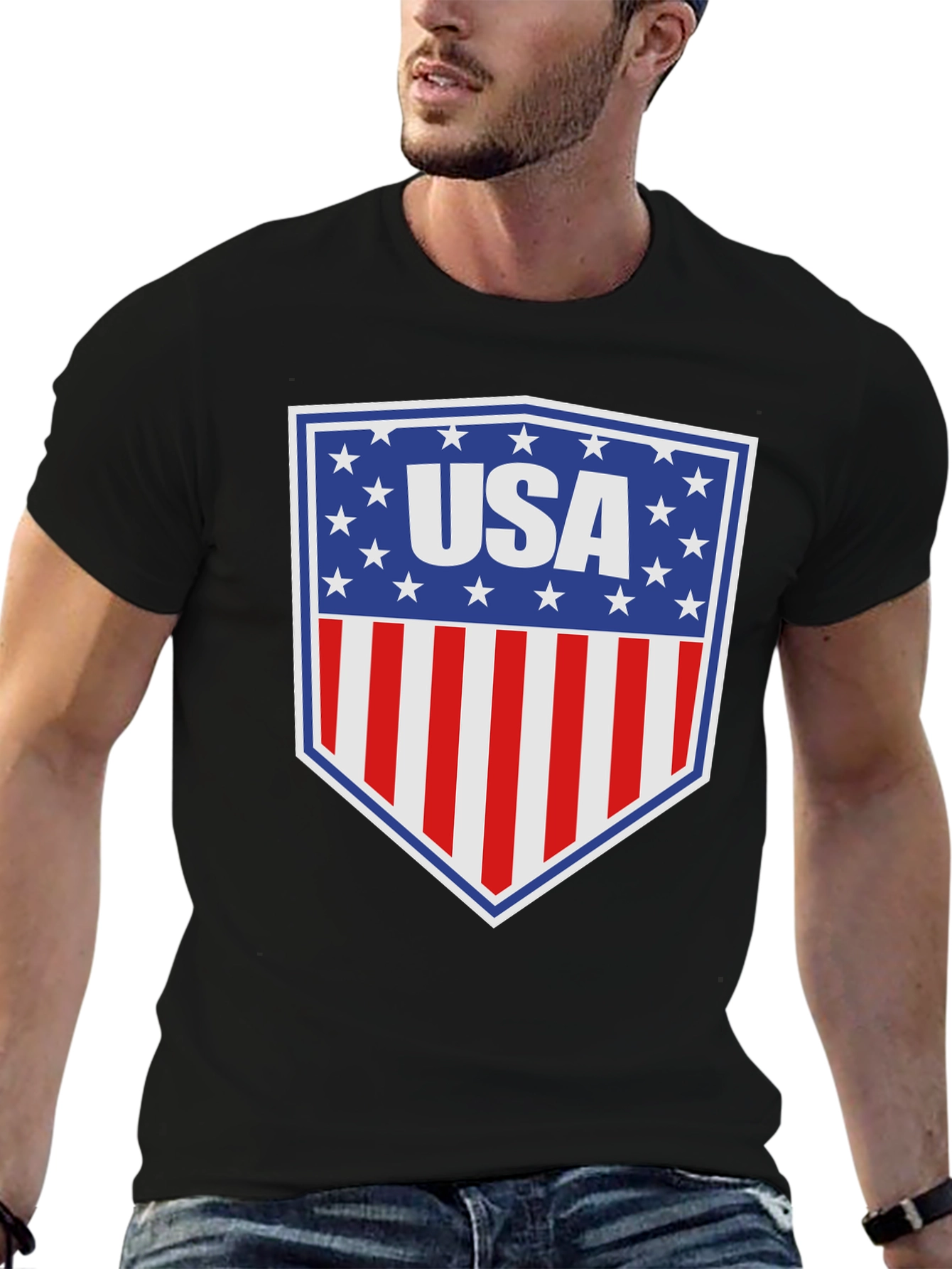 USA Patriotic T-Shirt - American Flag Design