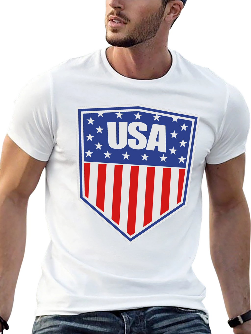 USA Patriotic T-Shirt - American Flag Design