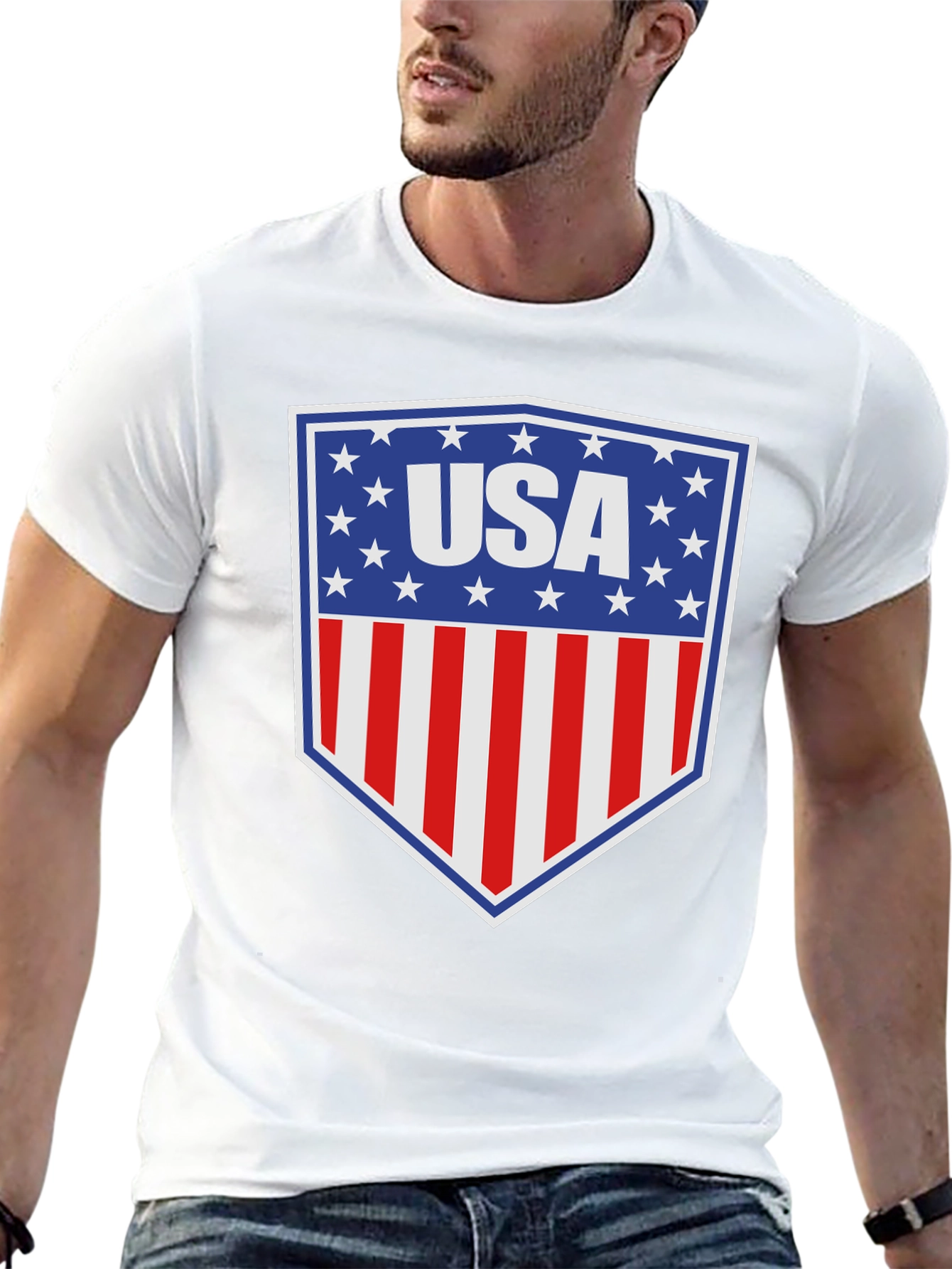 USA Patriotic T-Shirt - American Flag Design