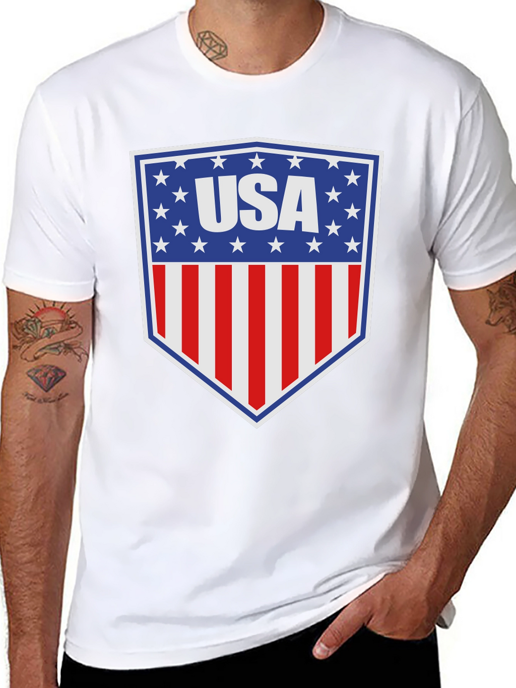 USA Patriotic T-Shirt - American Flag Design
