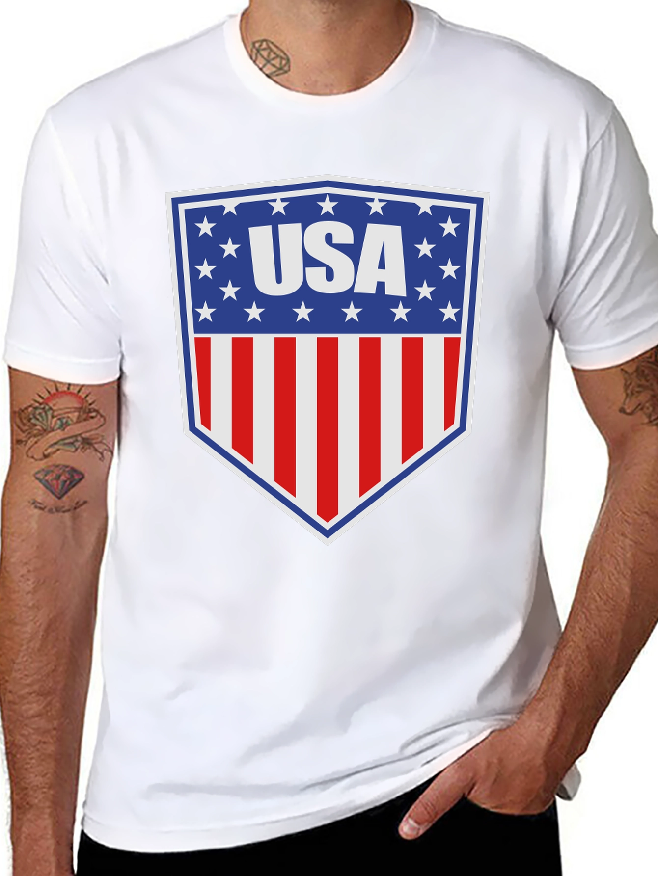 USA Patriotic T-Shirt - American Flag Design
