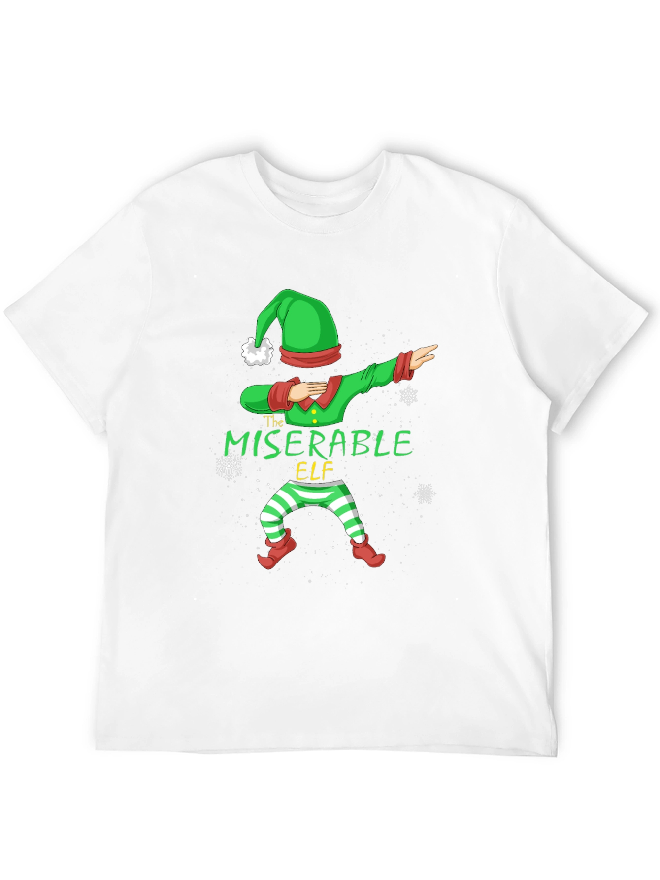 Miserable Elf Dabbing Graphic Tee - Holiday Humor