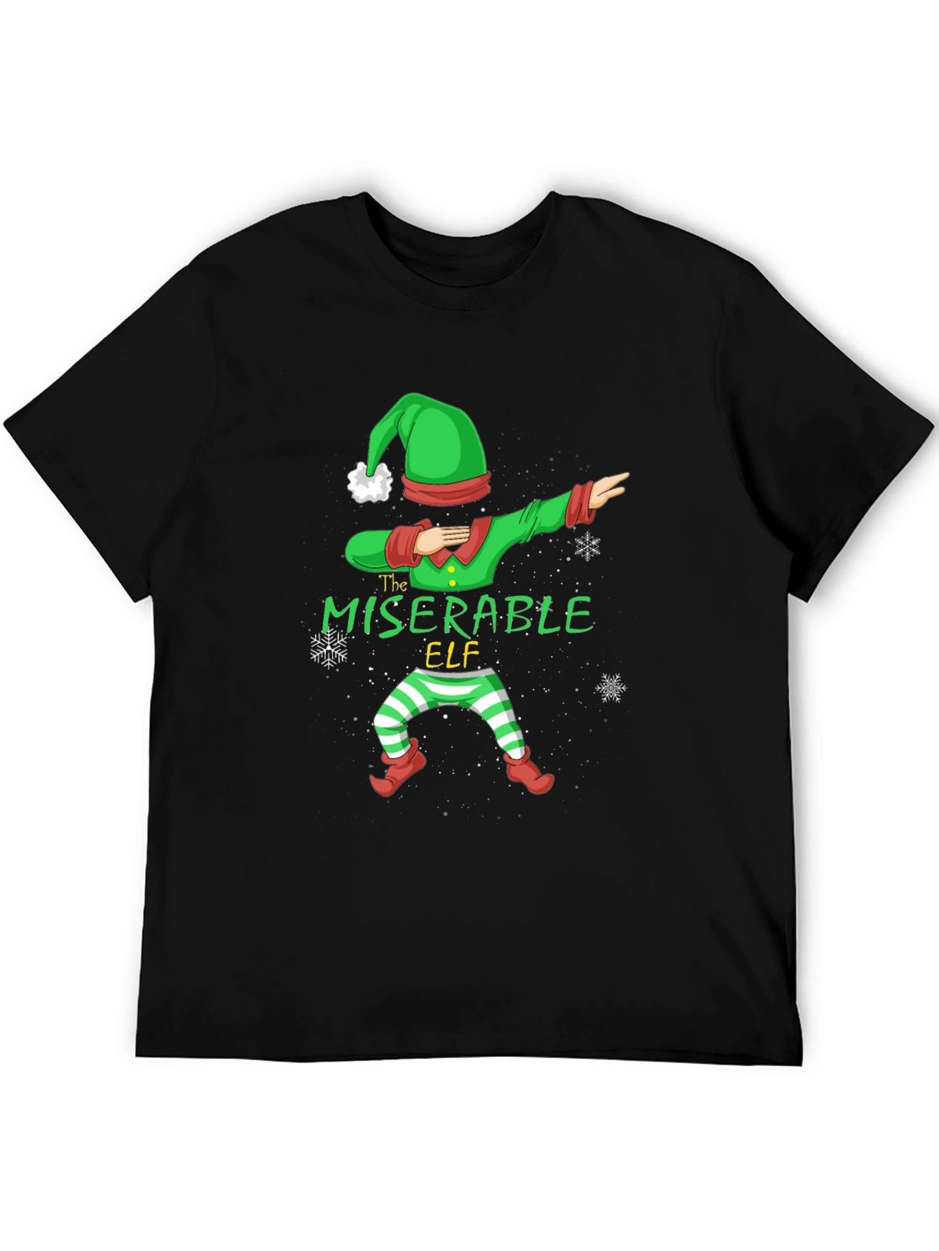 Miserable Elf Dabbing Graphic Tee - Holiday Humor