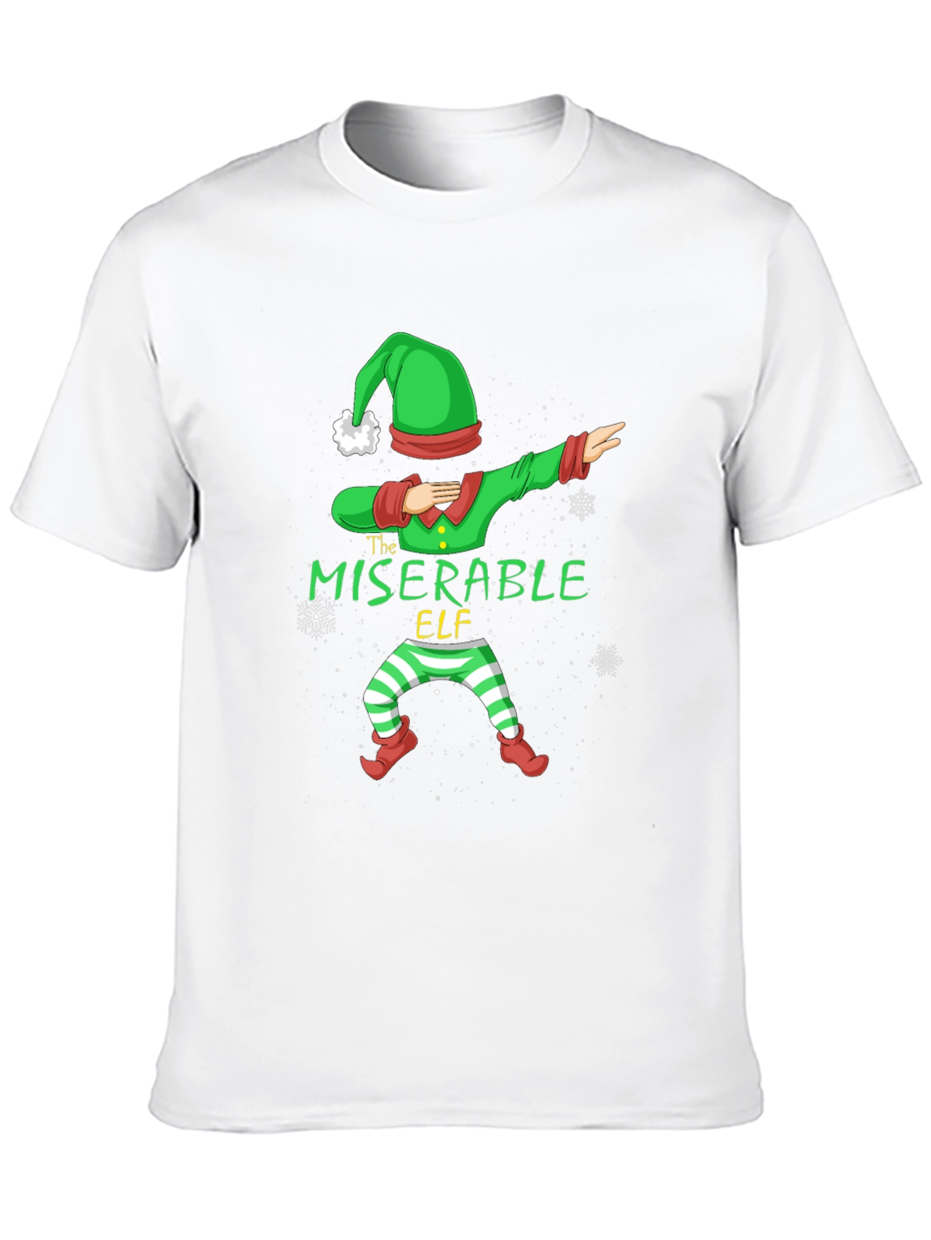 Miserable Elf Dabbing Graphic Tee - Holiday Humor